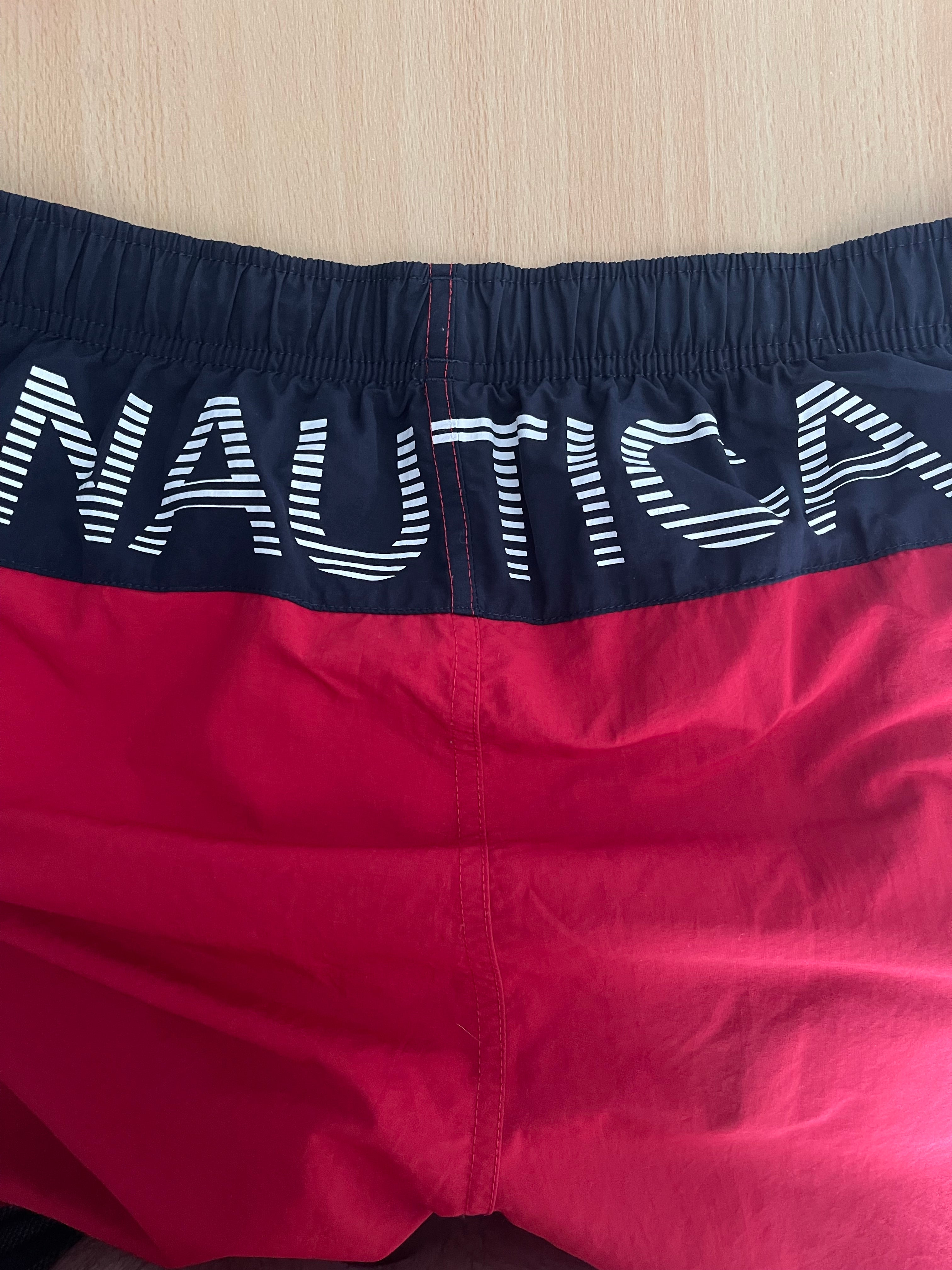 Nautica Red & Navy Swim Shorts Size L with Pockets