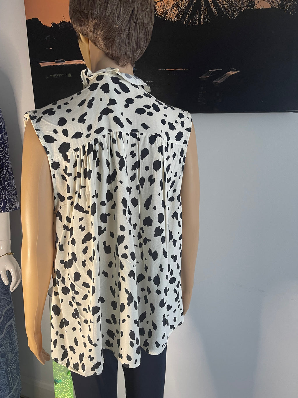 Wallis Animal Print Sleeveless Blouse Size M