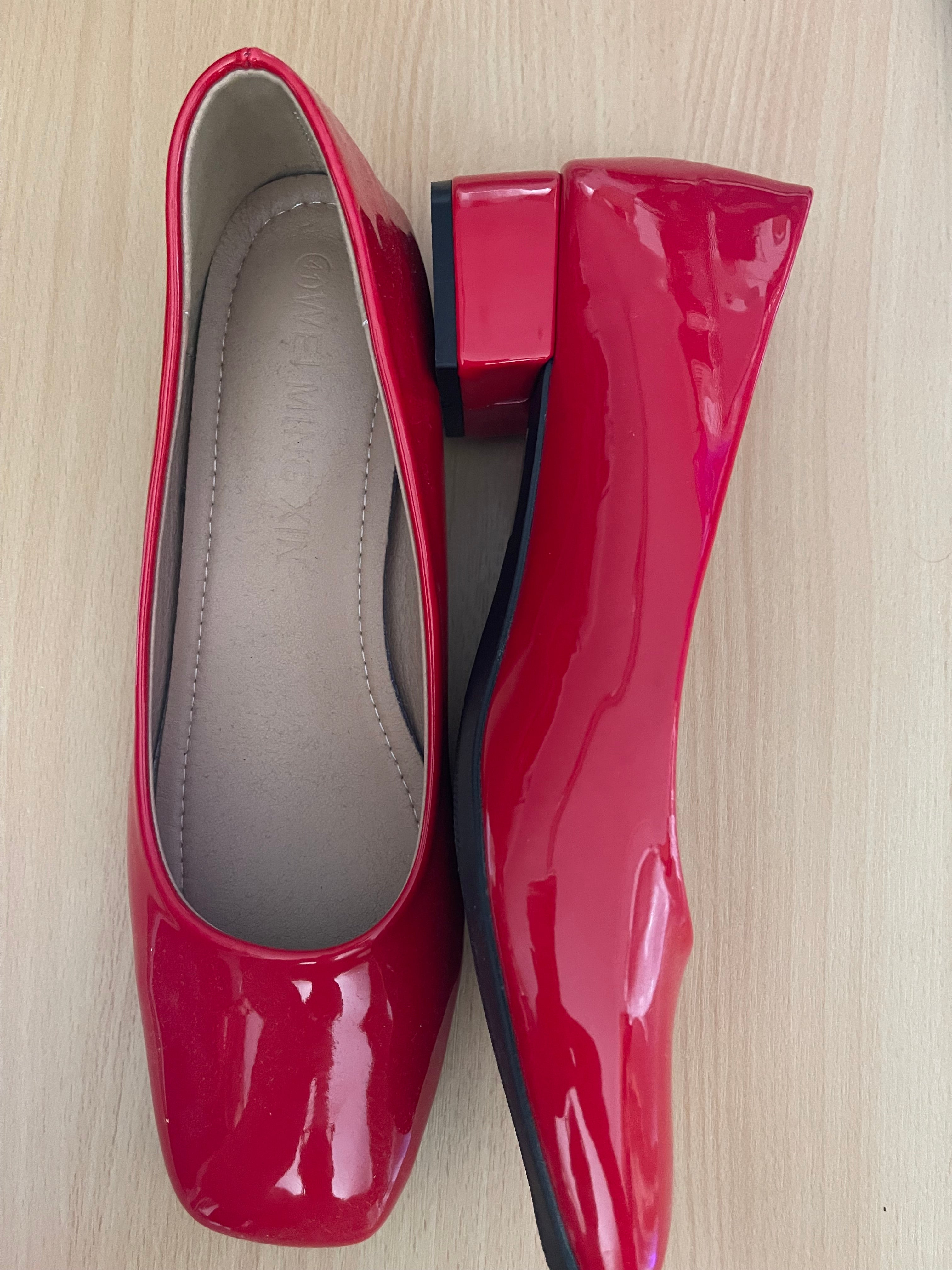 New Look Women's Red Patent Block Heel Shoes – EU 41