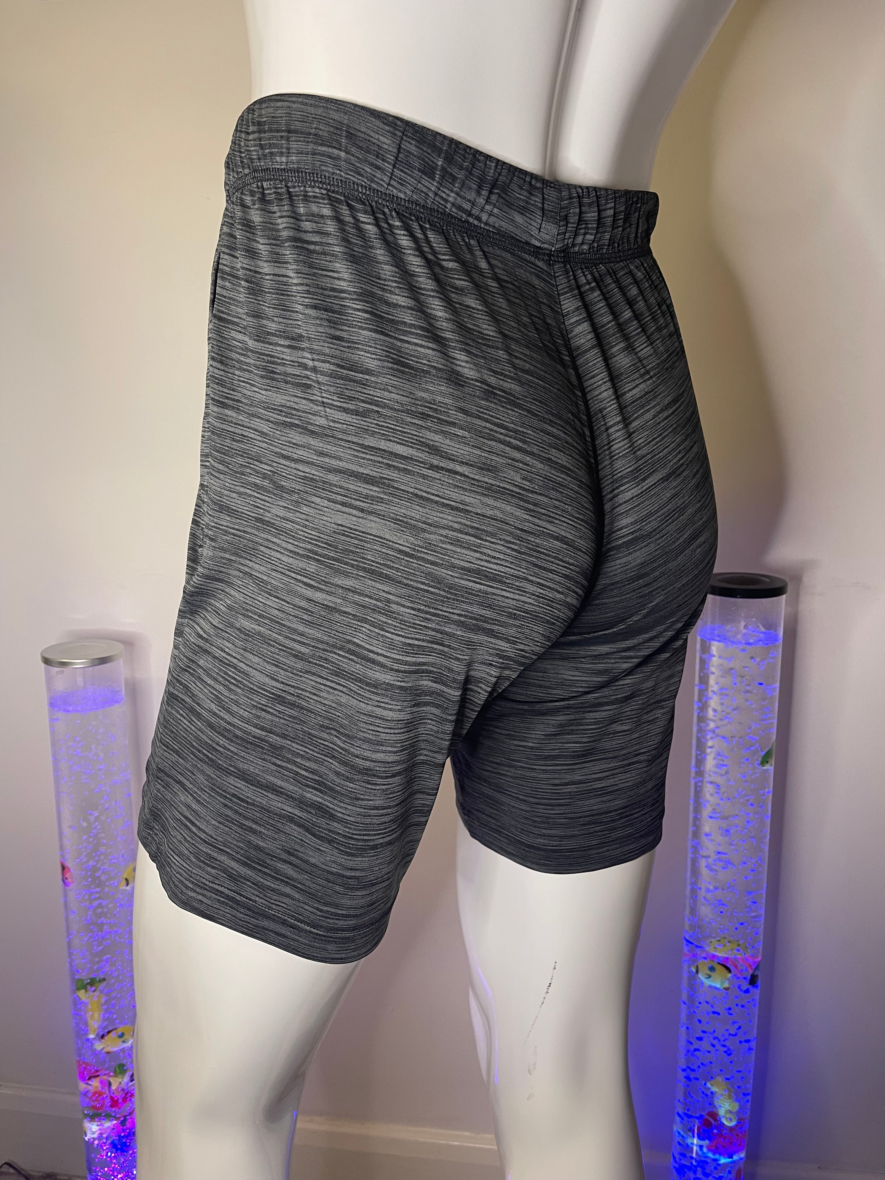Adidas Men's Grey Sports Shorts with Pockets – Size S