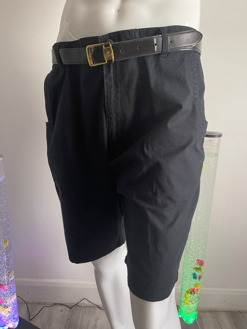 Men’s Work Cargo Shorts W38 – Black – Multi Pocket