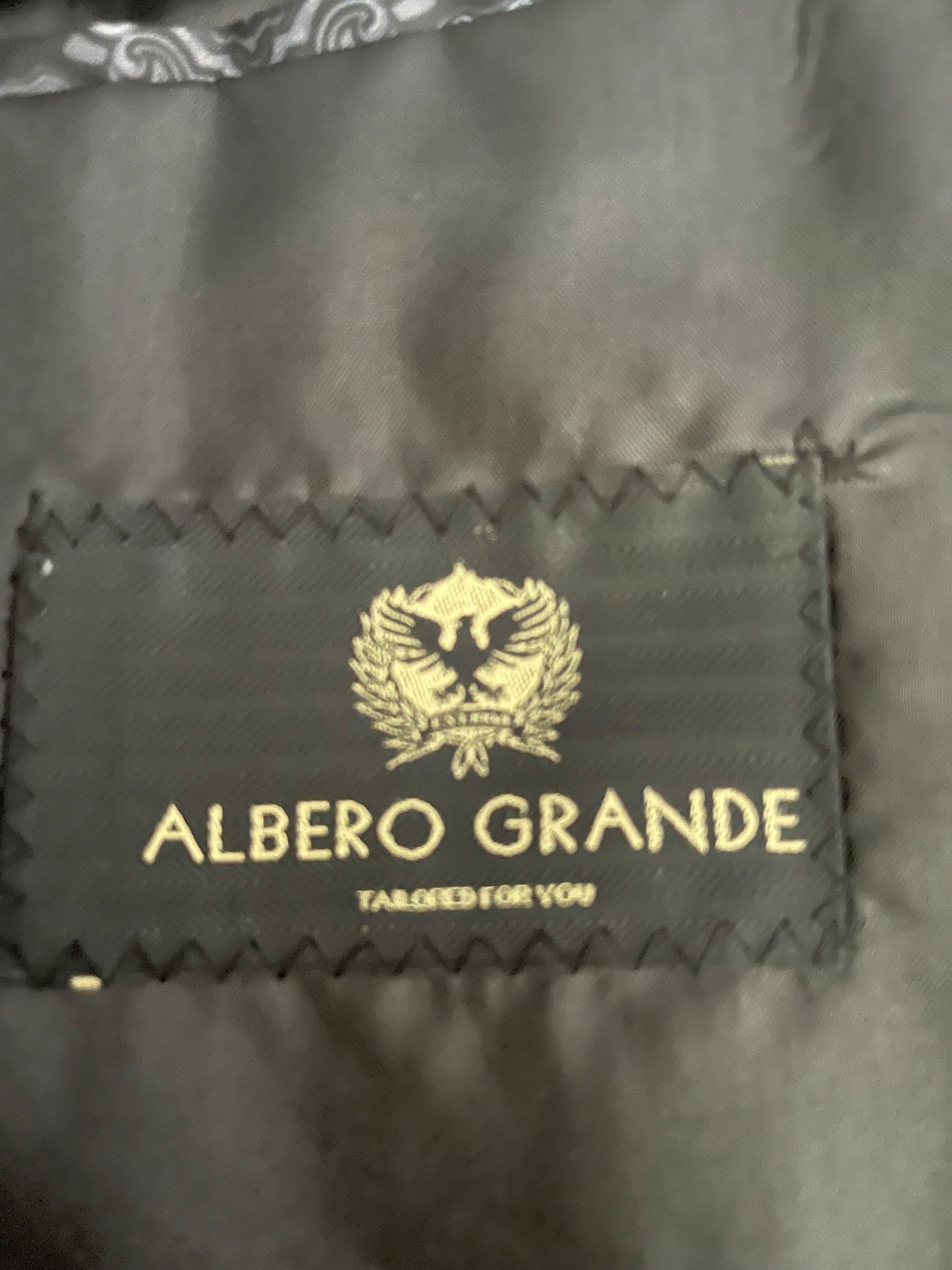 Albero Grande Wool Blend Check Blazer Size 52 Grey Made in Turkey