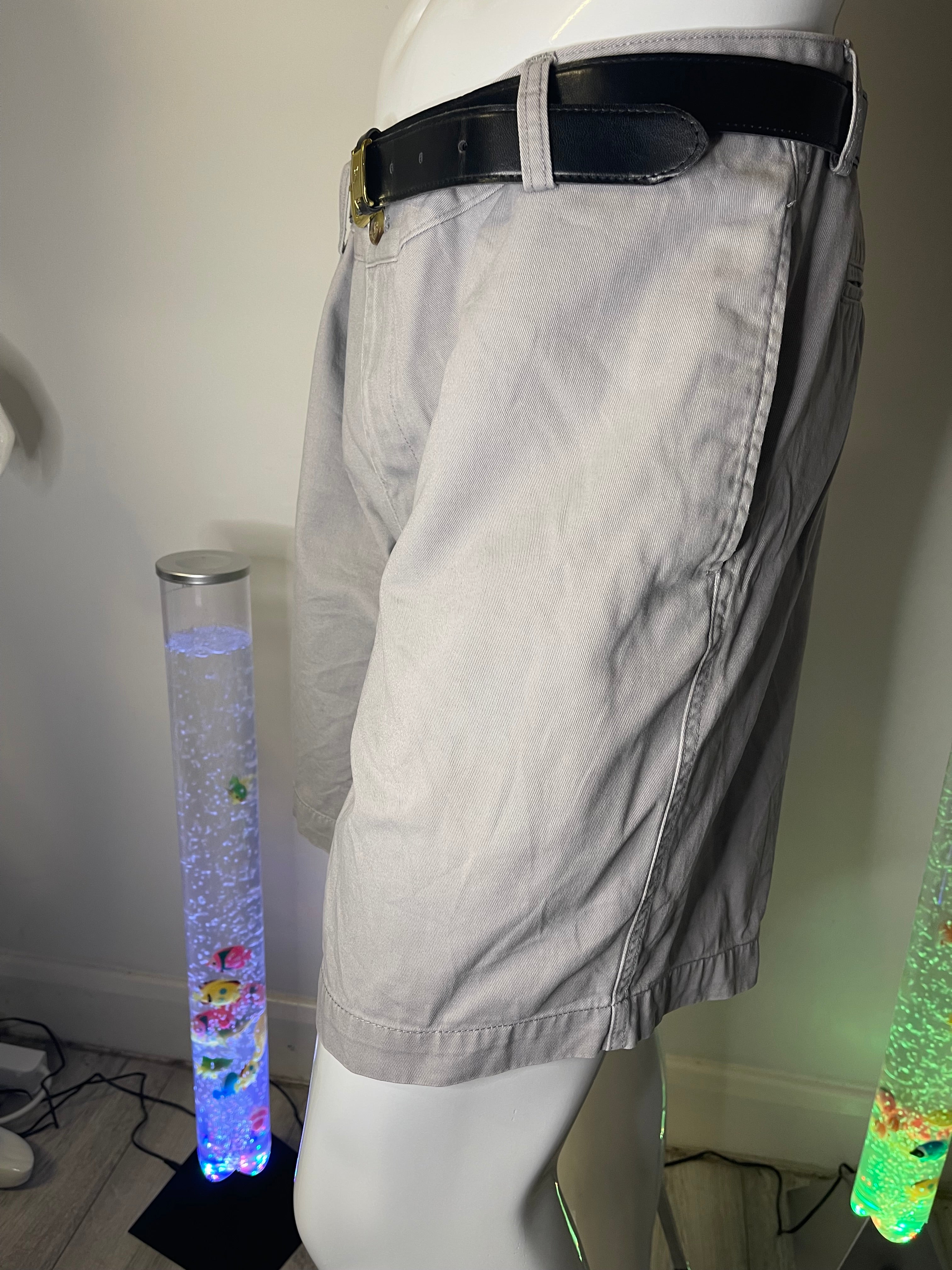 CHAPS Men’s Chino Shorts W42 Light Grey with Pockets