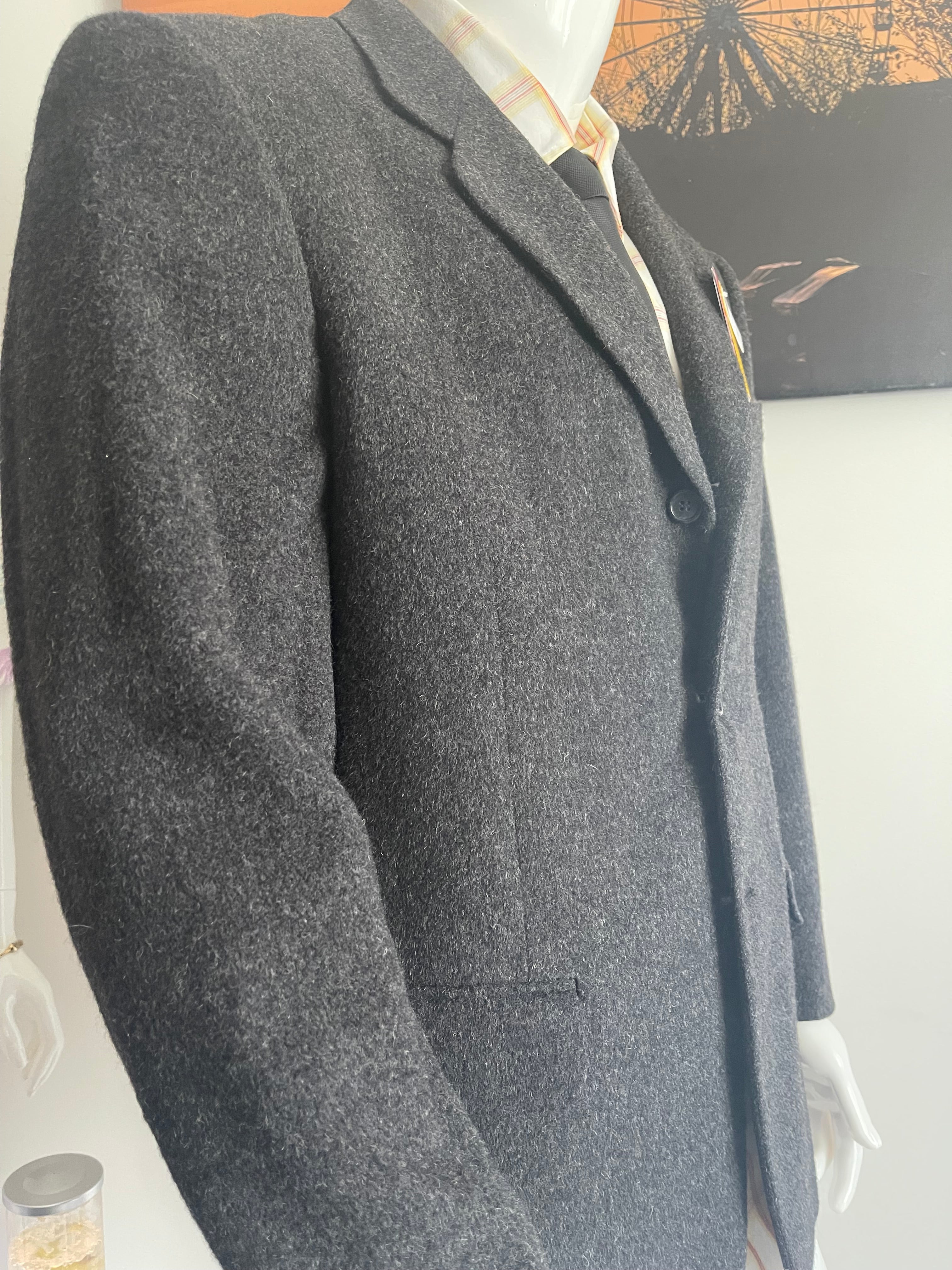 Evan Picone Grey Wool Blend Blazer Jacket Men’s Smart Formal Office Classic