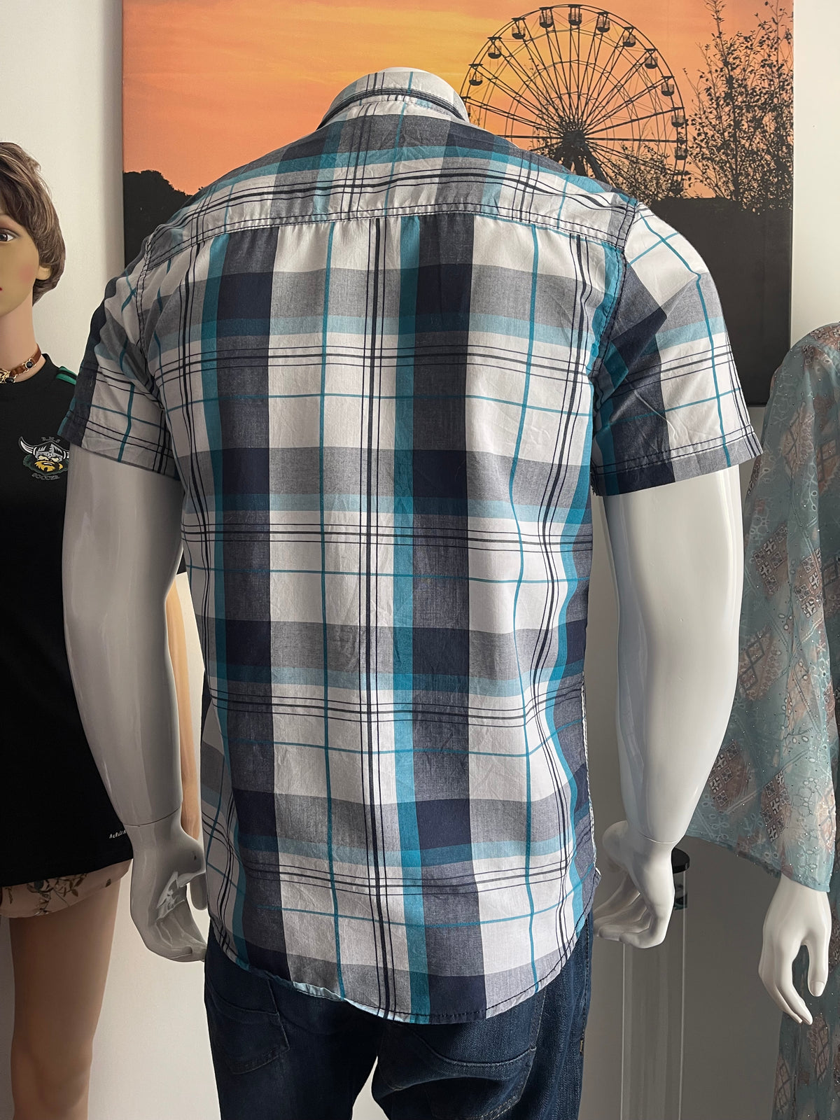 UR Vintage Men’s Check Short Sleeve Shirt Size S