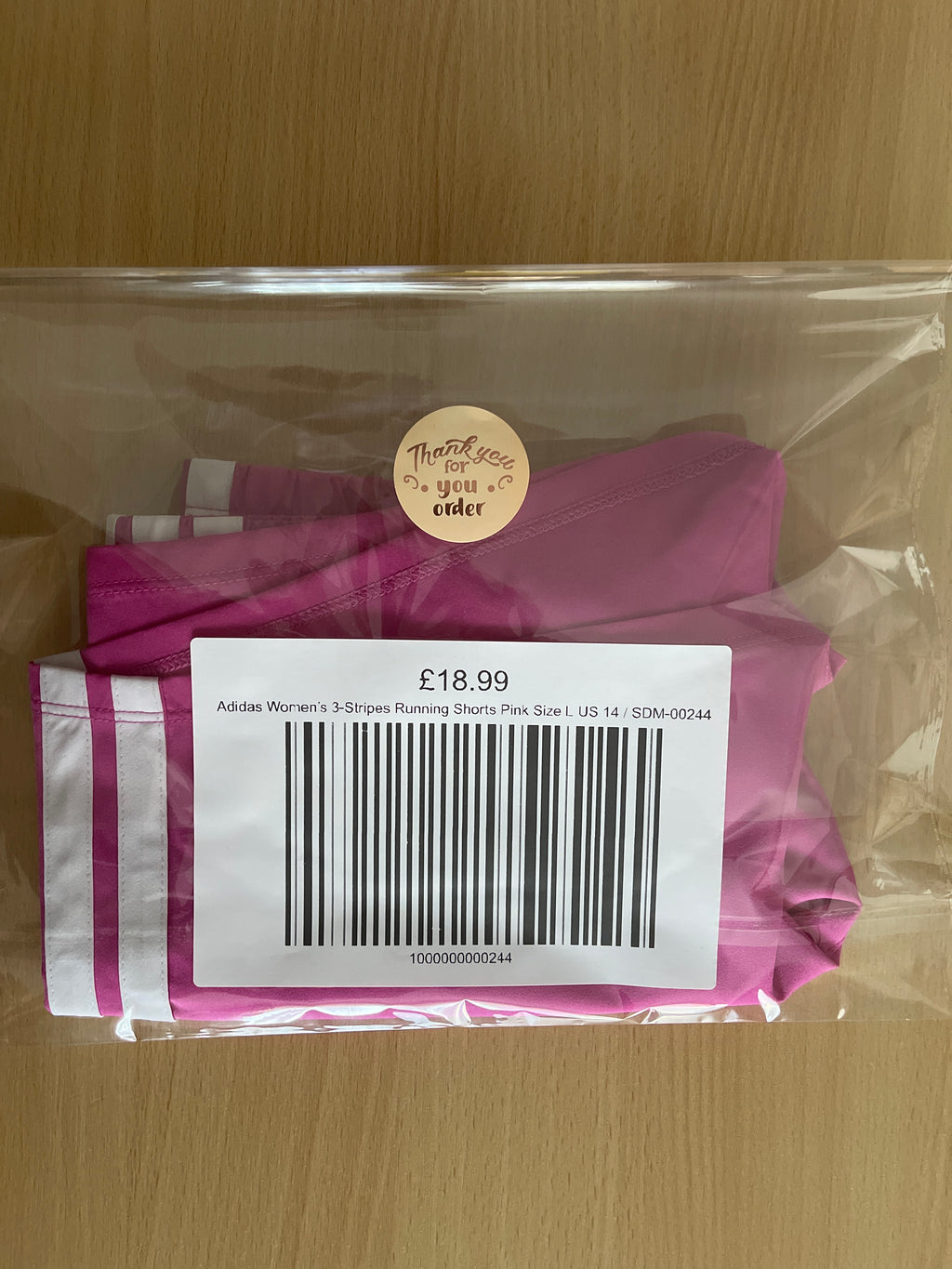Adidas Women’s 3-Stripes Running Shorts Pink Size L US 14