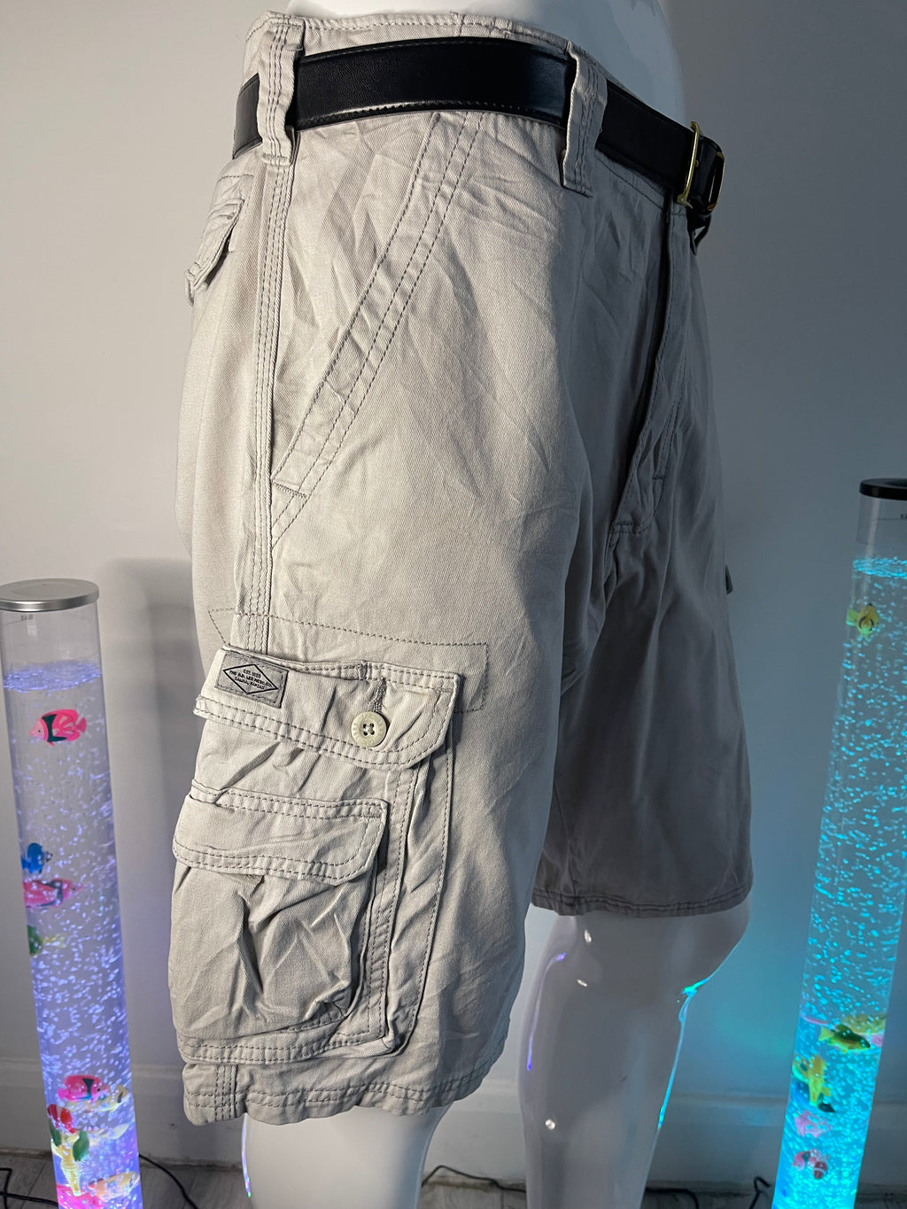 Lee Men’s Cargo Shorts W36 – Grey – Multi Pocket