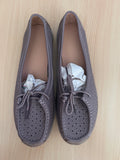 Women's Taupe Perforated Casual Shoes – Size 41