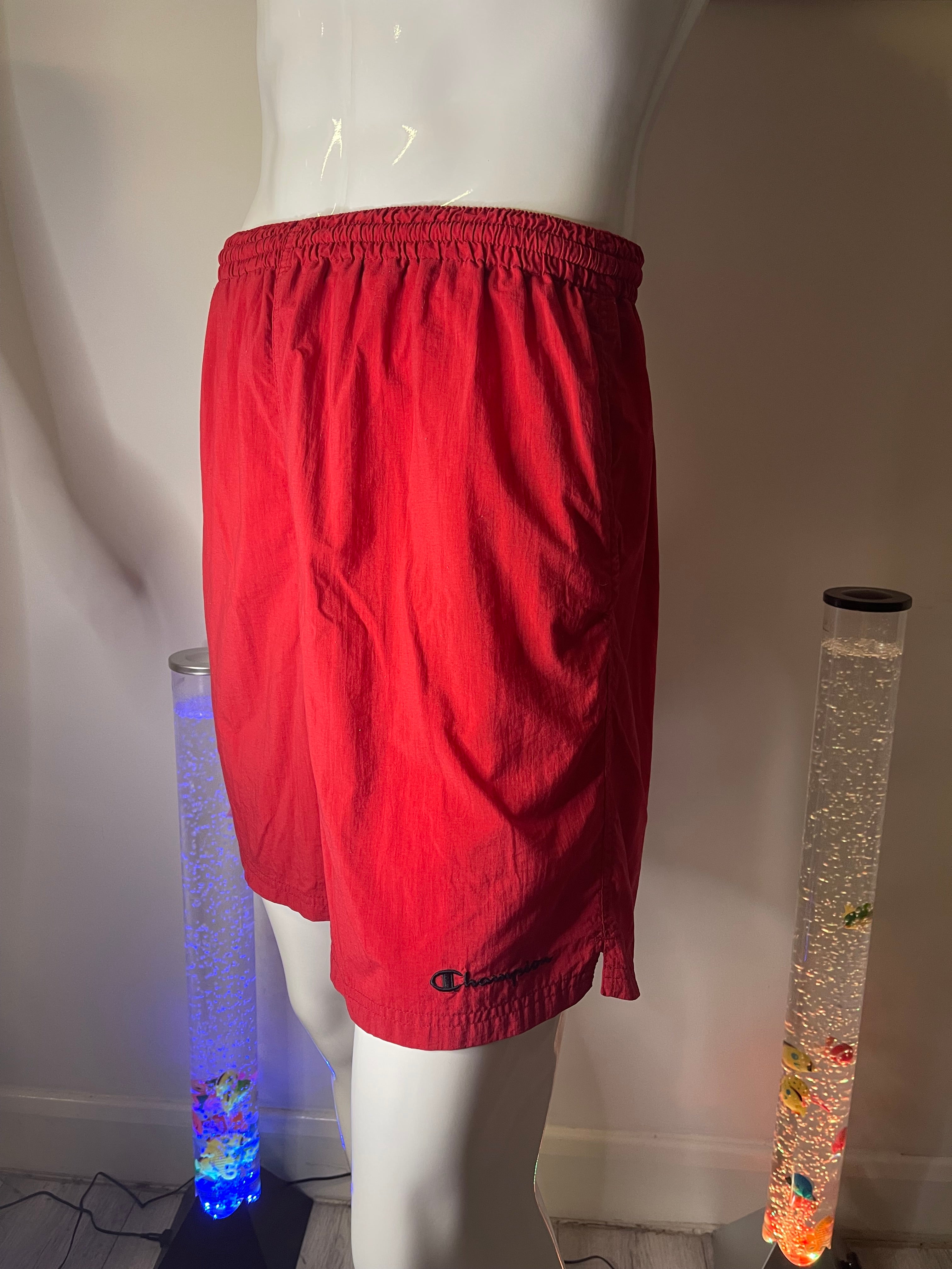 Champion Men's Red Shorts with Pockets – Size L