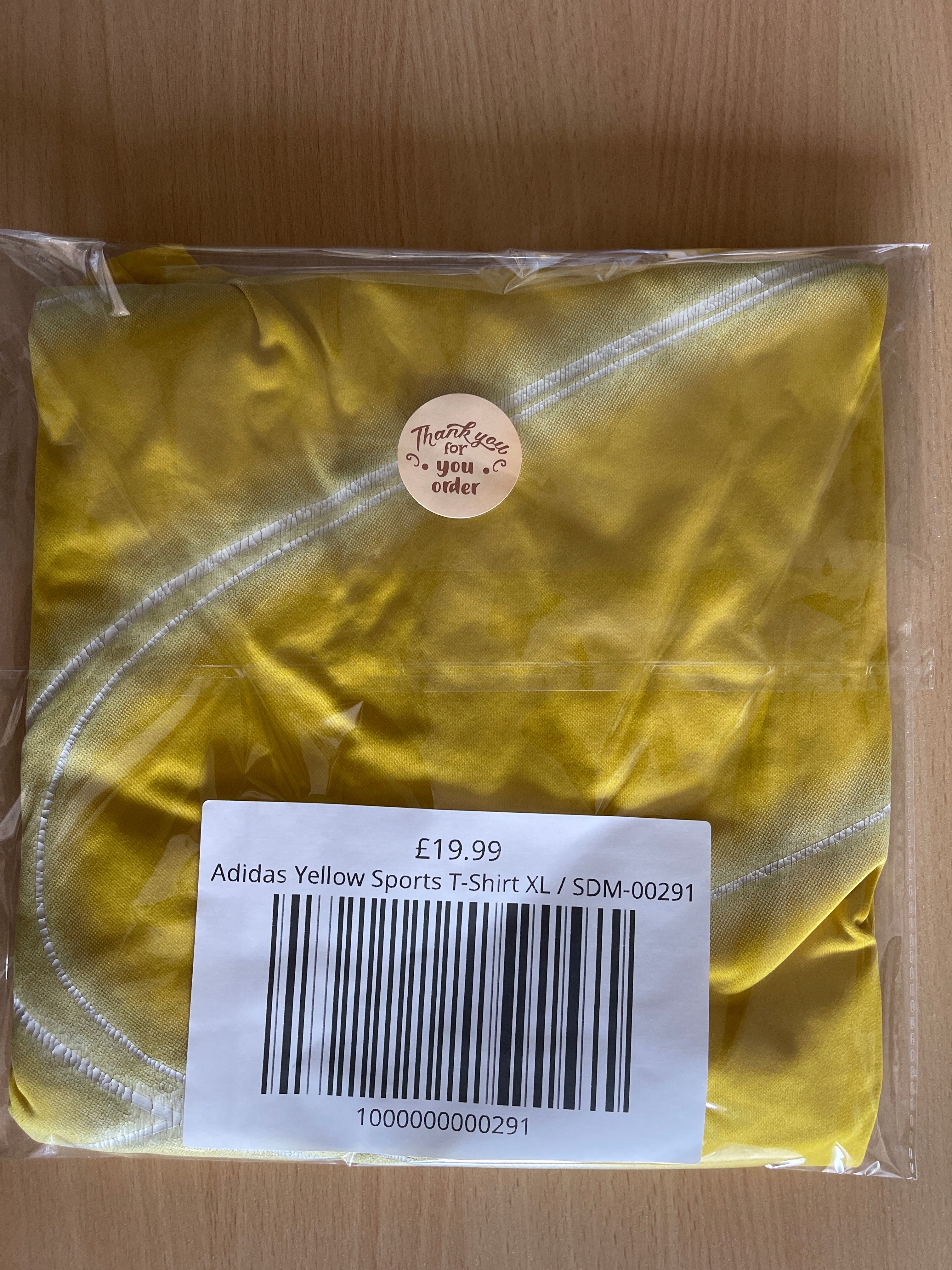 Adidas Yellow Sports T-Shirt XL