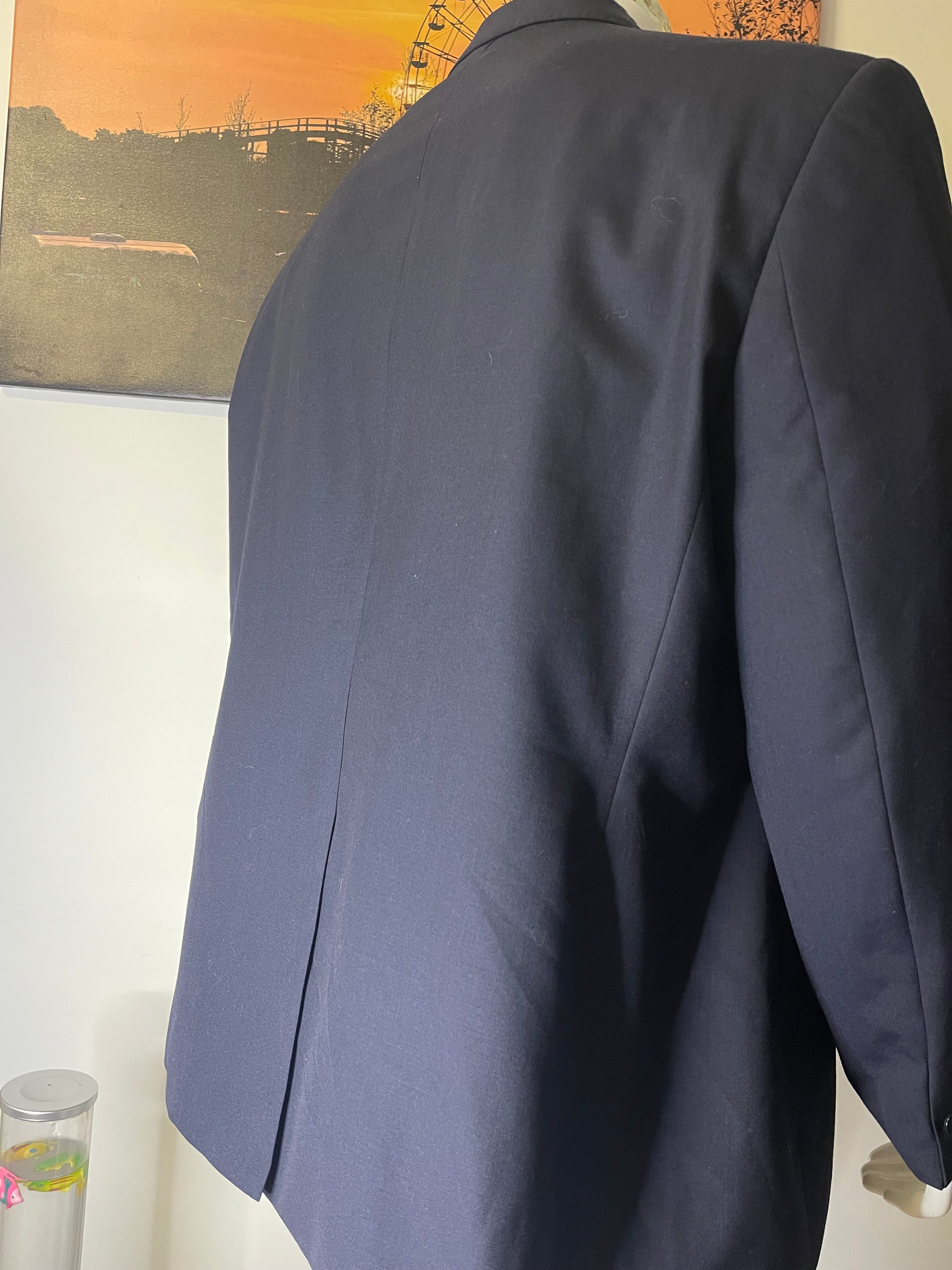 M&S Autograph Navy Wool Blend Blazer 50S 127cm Tailored Fit