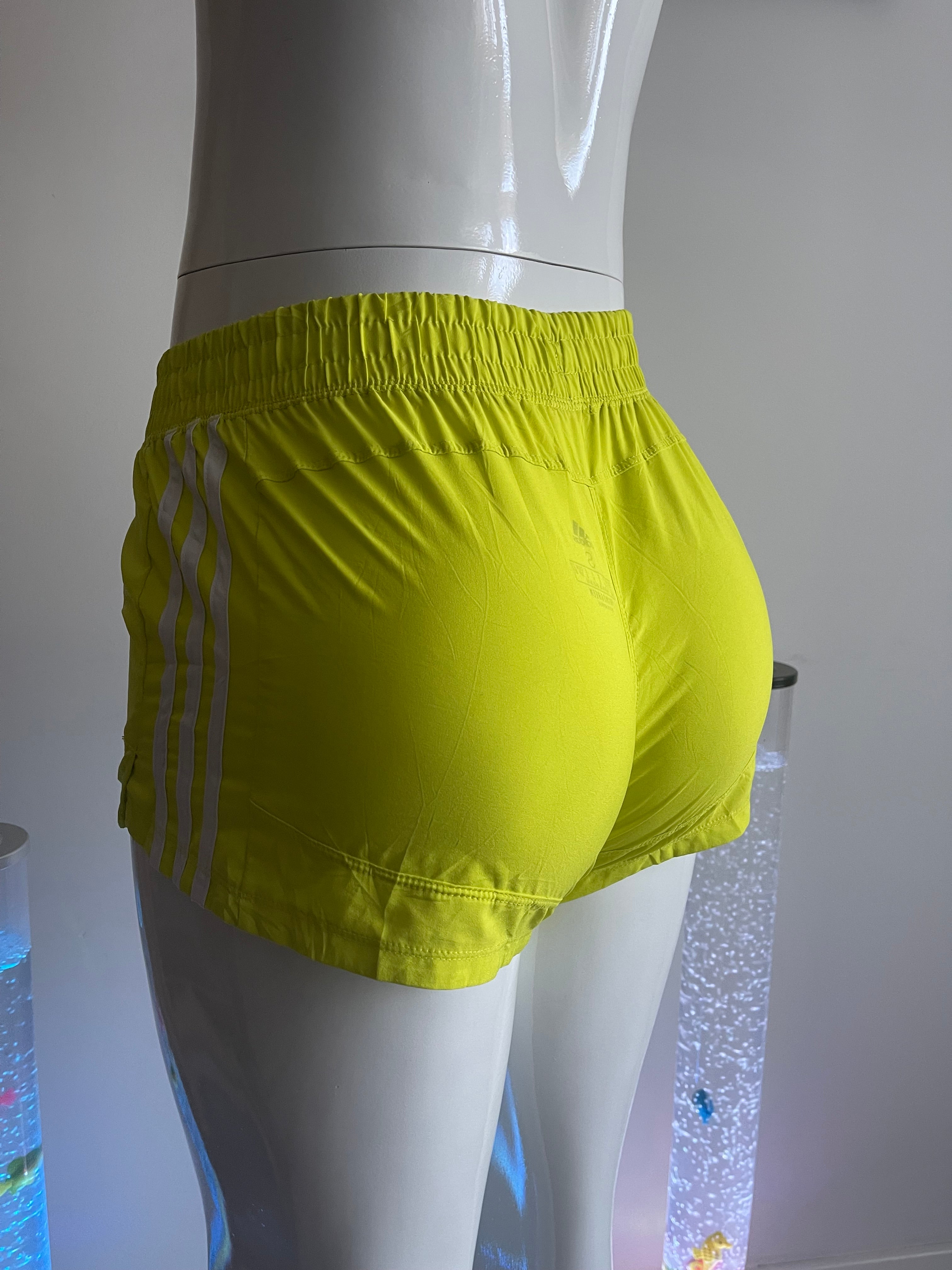Adidas Primegreen Women’s Running Shorts Lime Green Size S UK 8-10