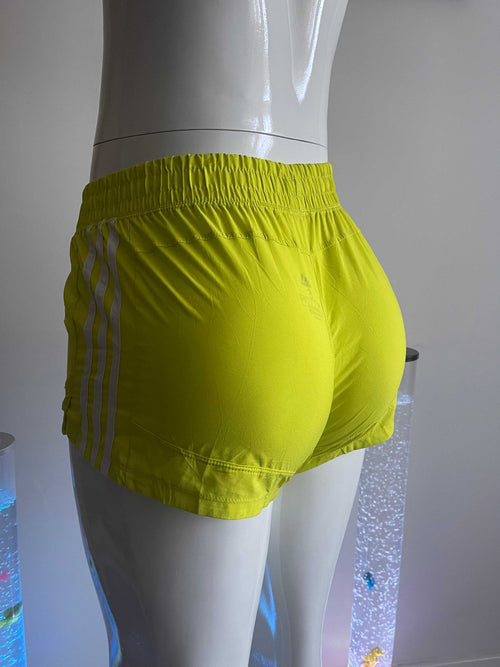 Adidas Primegreen Women’s Running Shorts Lime Green Size S UK 8-10