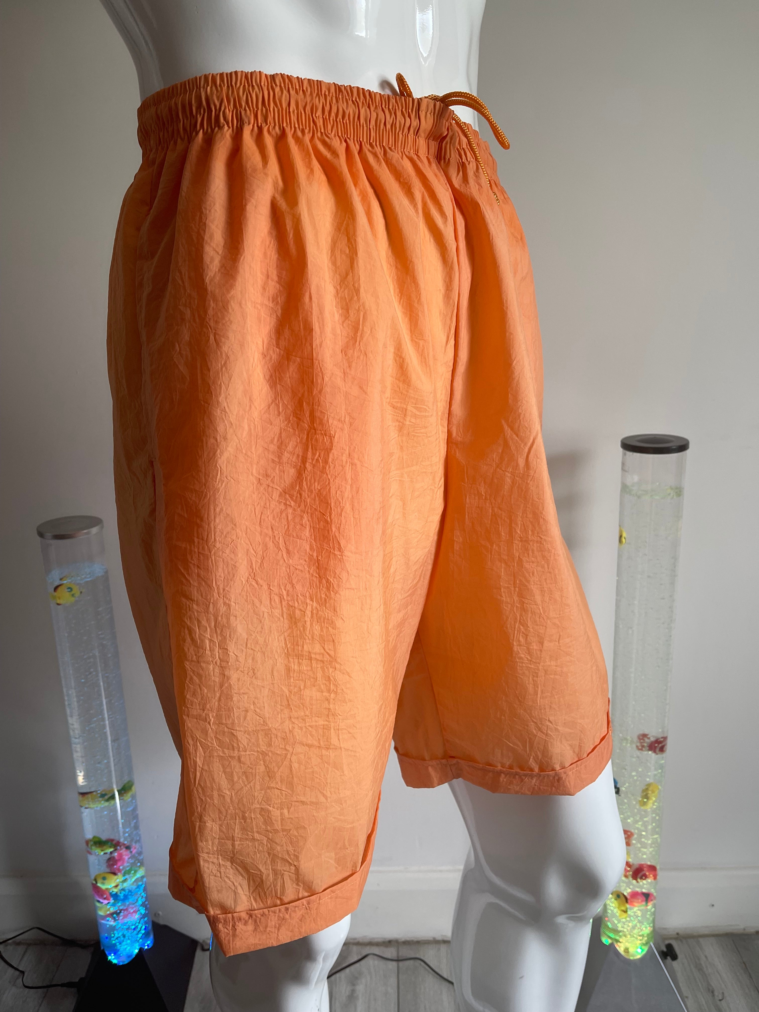 Reebok Men's Orange Swim Shorts with Pockets – Size L