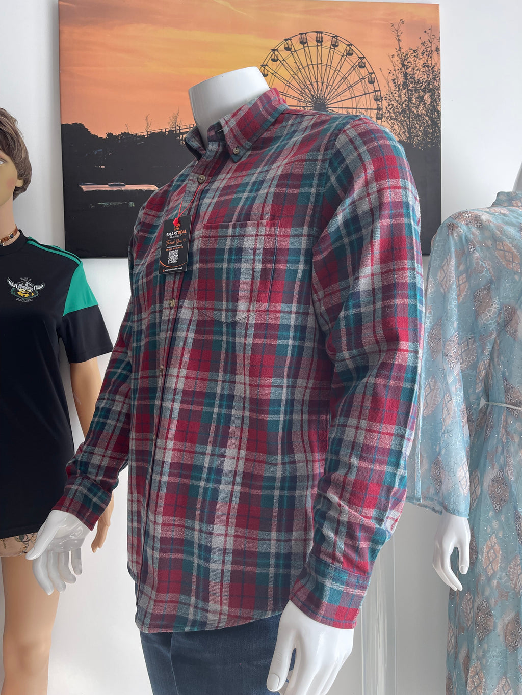 Falls Creek Men’s Flannel Check Shirt Size M