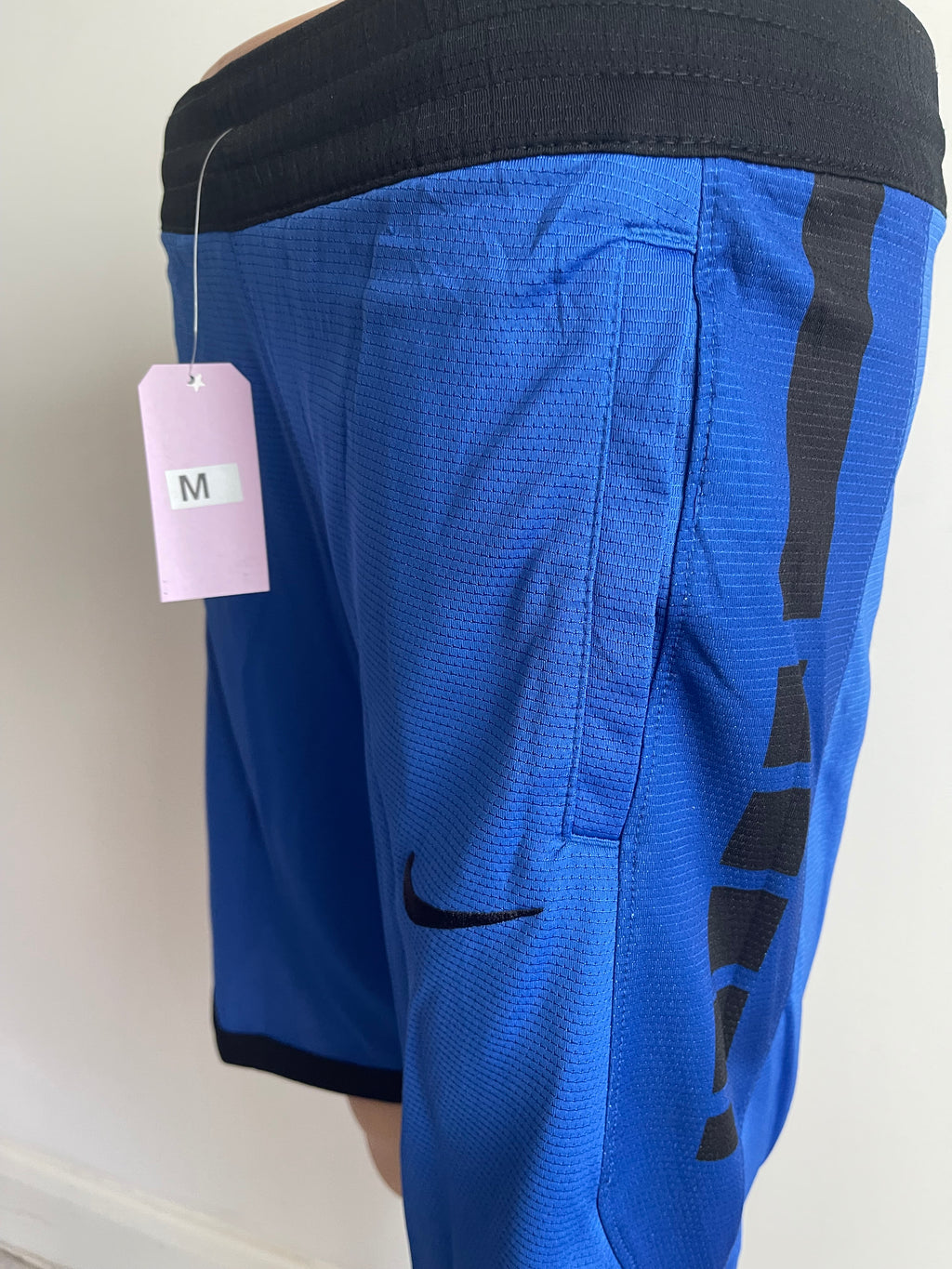Nike Women's Sports Shorts Blue Black – Size M – With Pockets