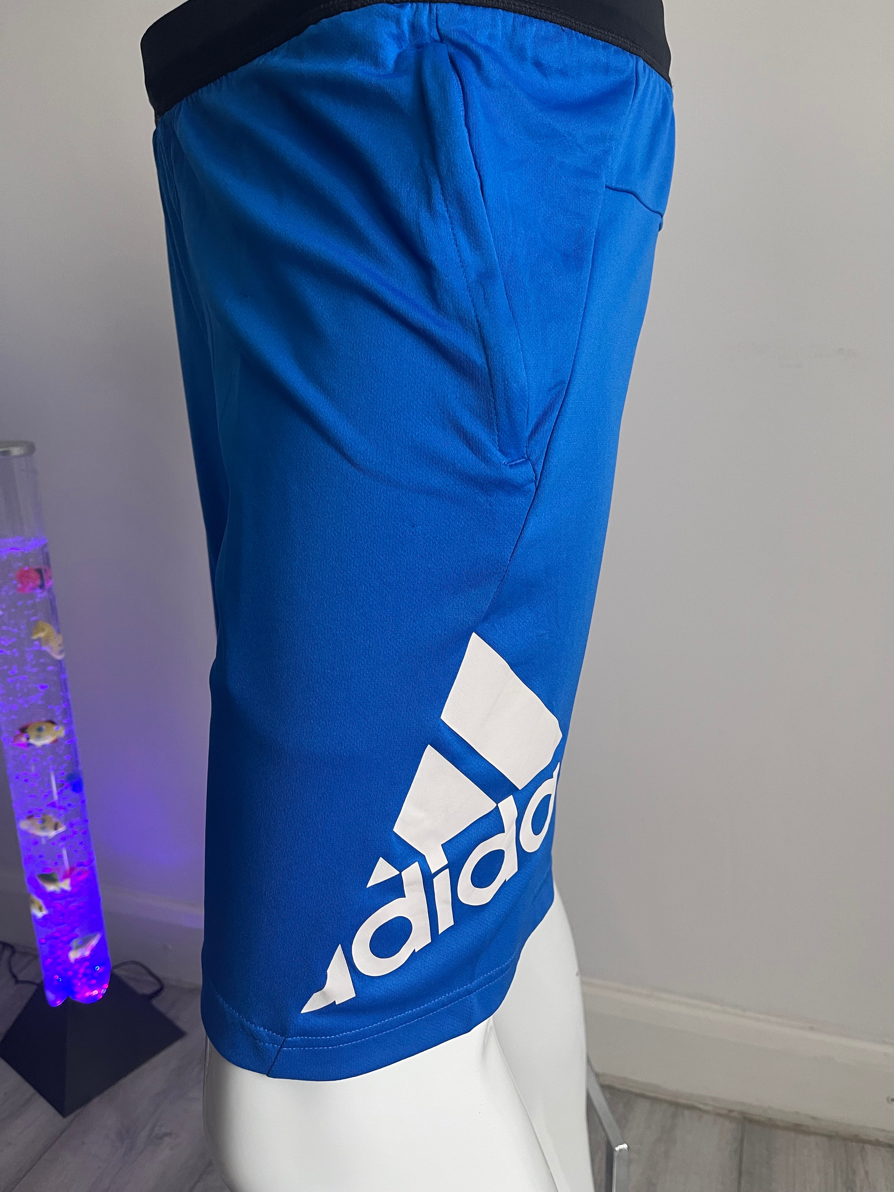 Adidas Men’s Blue Sports Shorts With Pockets – Size M