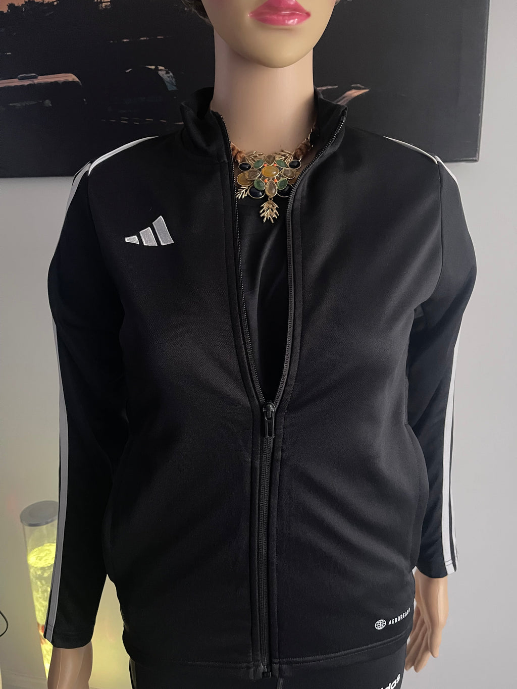 Adidas Black Track Jacket – 11–12Y / Fits XS Women's ✨