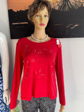 ❤️ Gold Red Long Sleeve Top Size 14 ❤️ Elegant Women’s Blouse