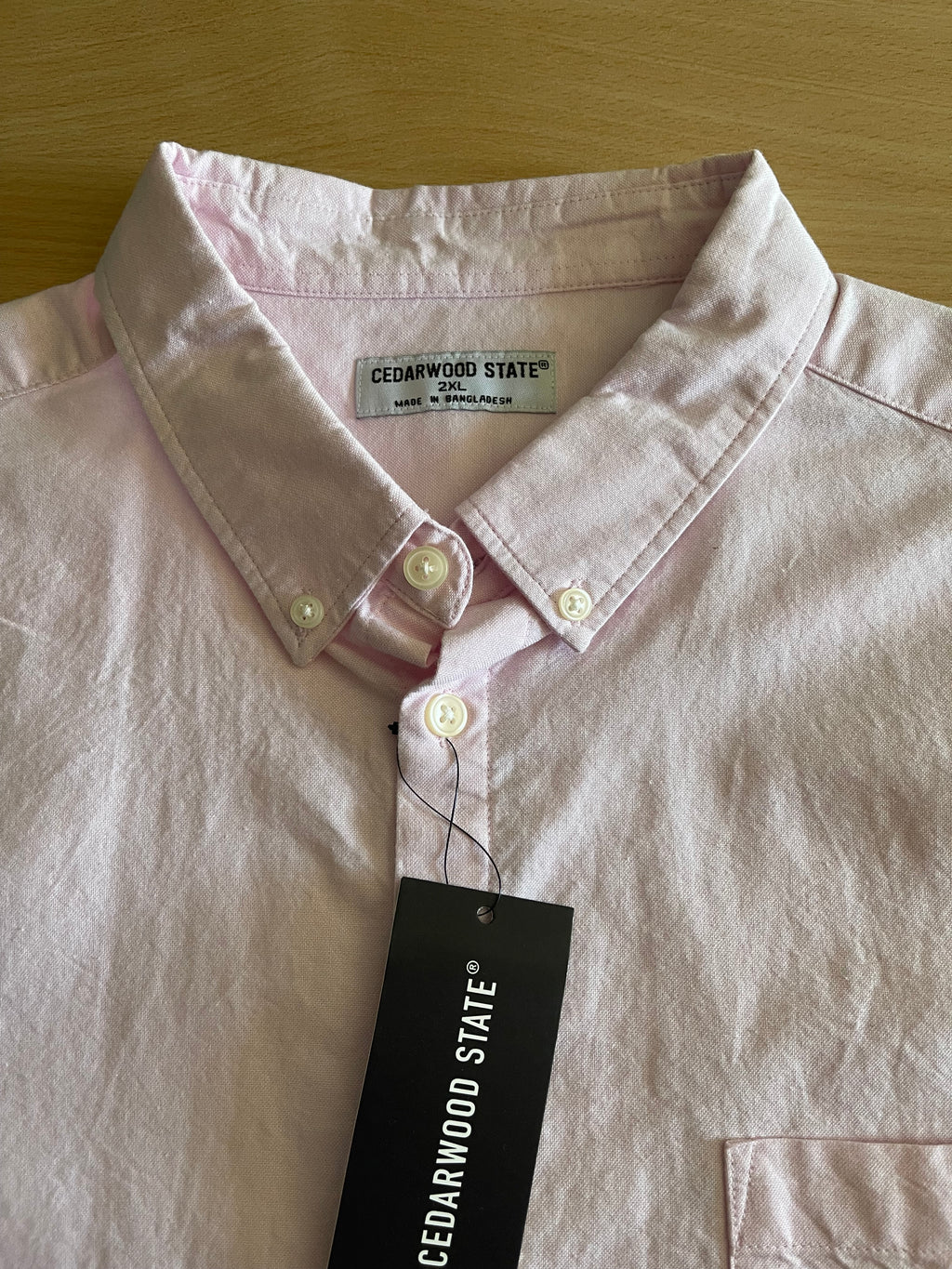 Cedarwood State Men's Light Pink Short Sleeve Shirt XXL