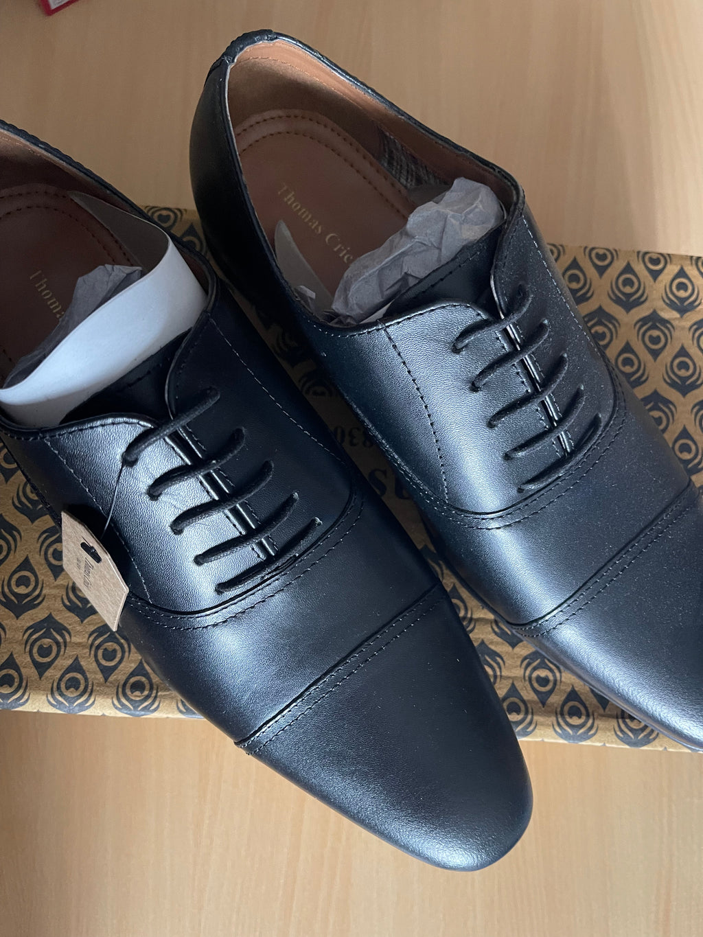 Thomas Crick Black Oxfords UK 7