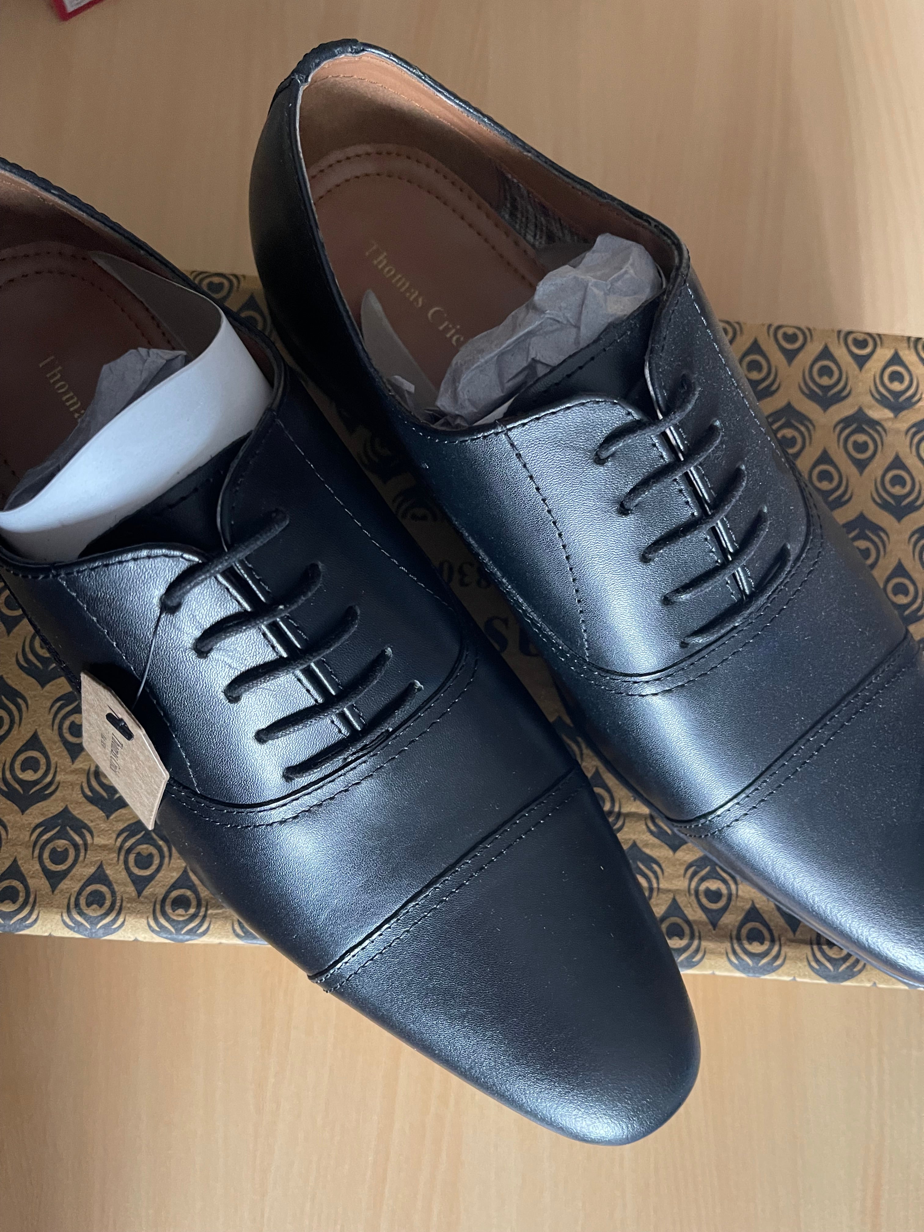 Thomas Crick Black Oxfords UK 7
