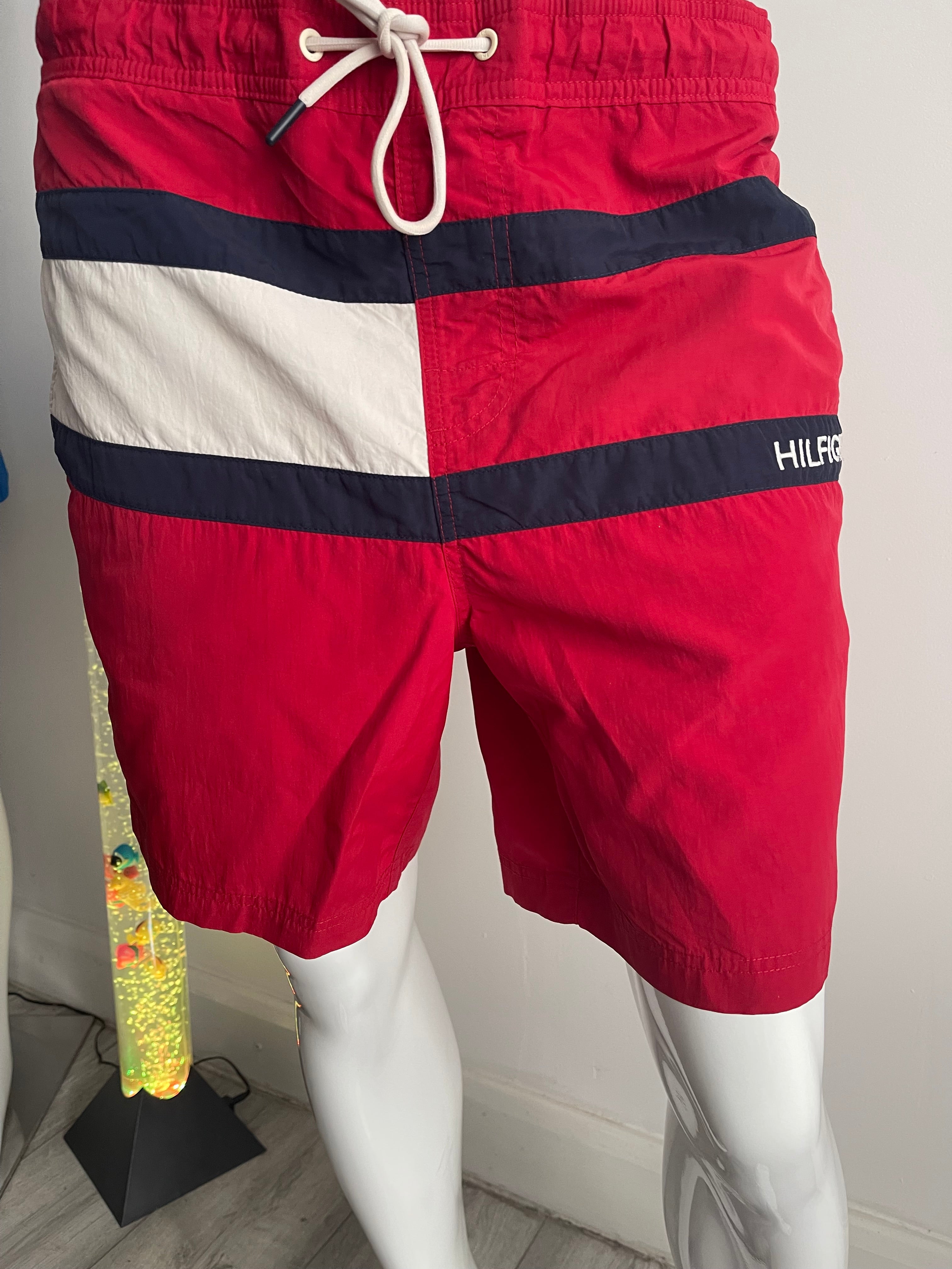 Tommy Hilfiger Men’s Red Shorts With Pockets – Size M 🔥