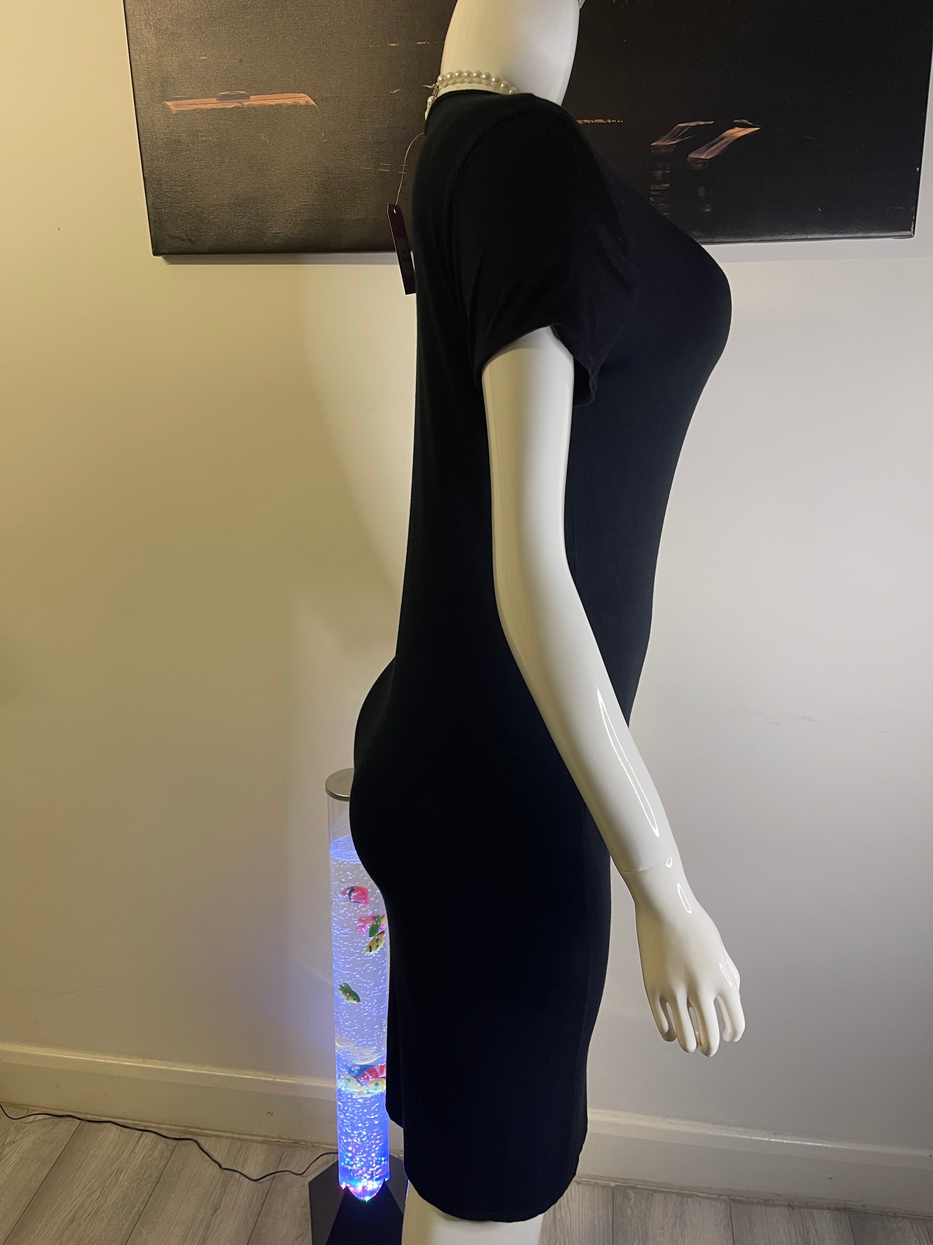 Boohoo Black Bodycon Midi Dress – Size M