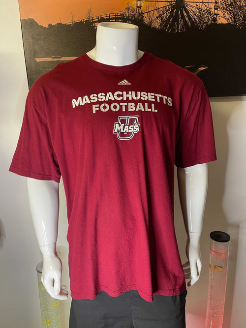Adidas UMass Massachusetts Football T-Shirt Burgundy 2XL