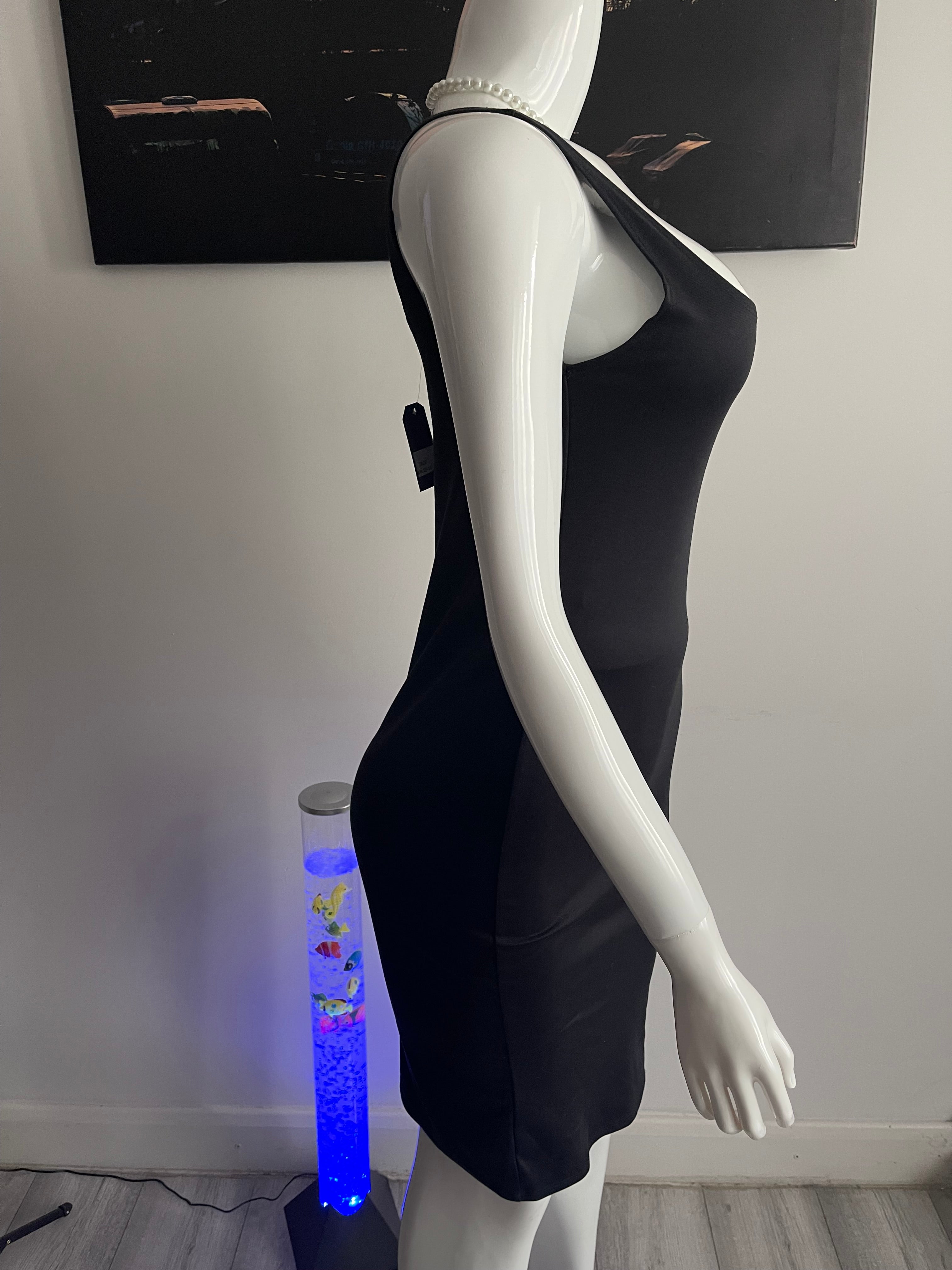 Elegant Black Bodycon Midi Dress – Size 12–14