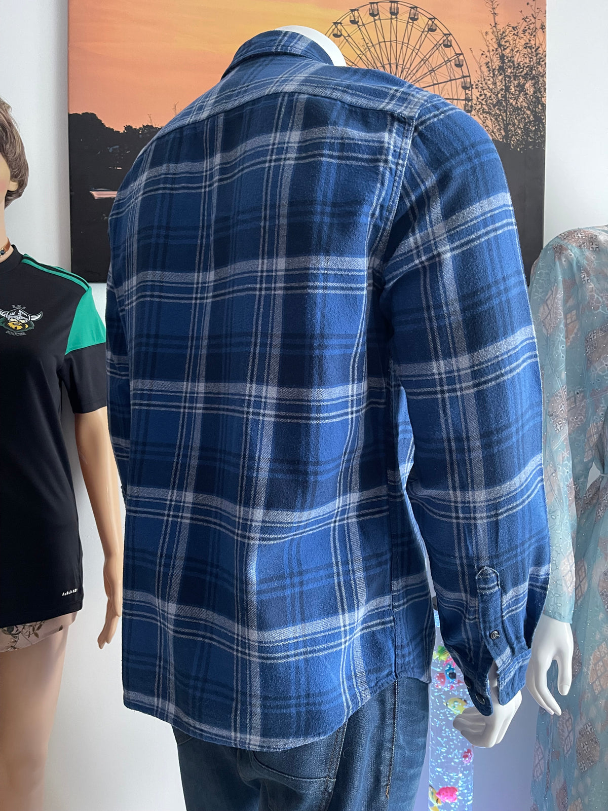 Sonoma Men’s Blue Check Shirt Size M
