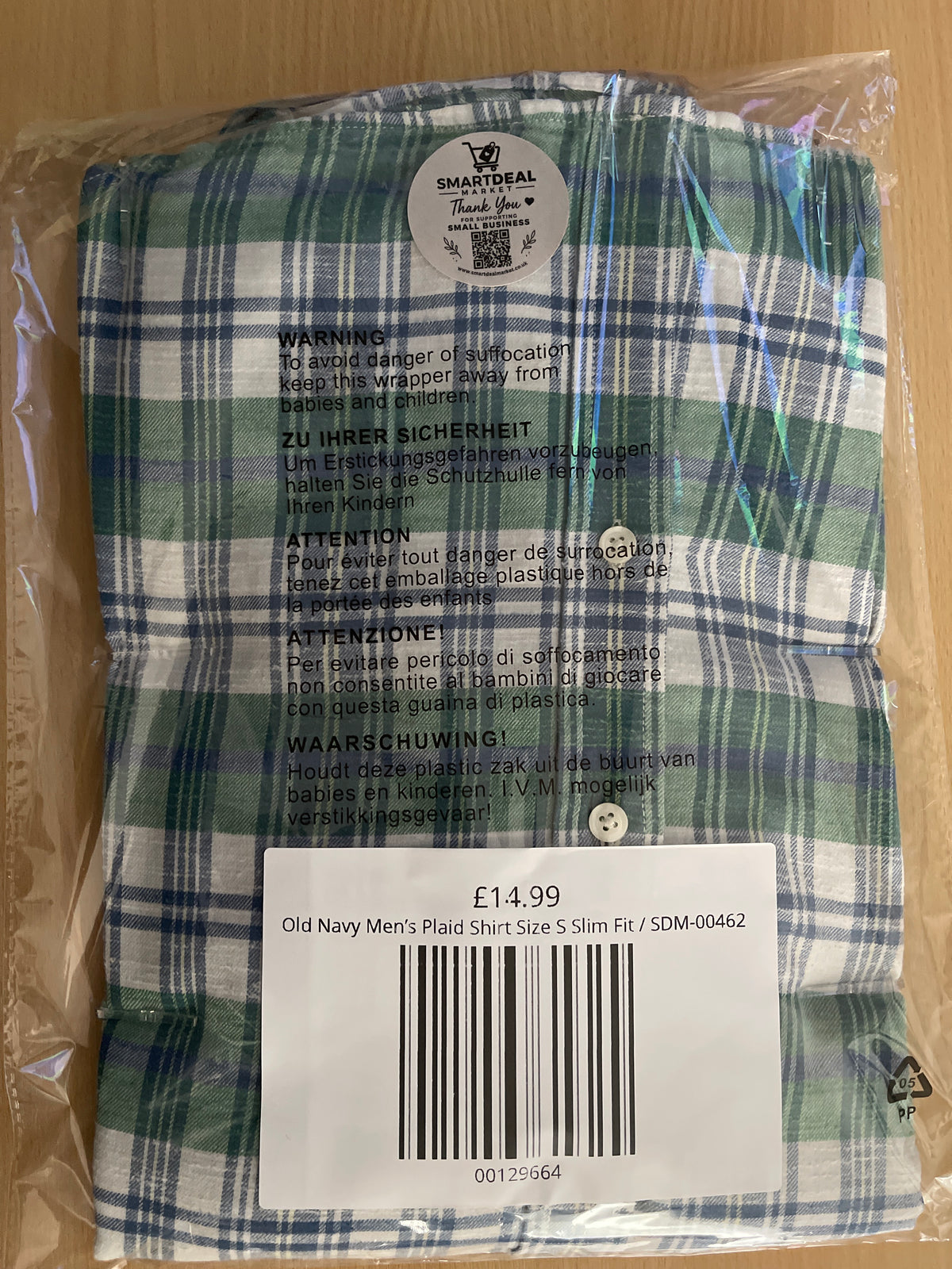 Old Navy Men’s Plaid Shirt Size S Slim Fit