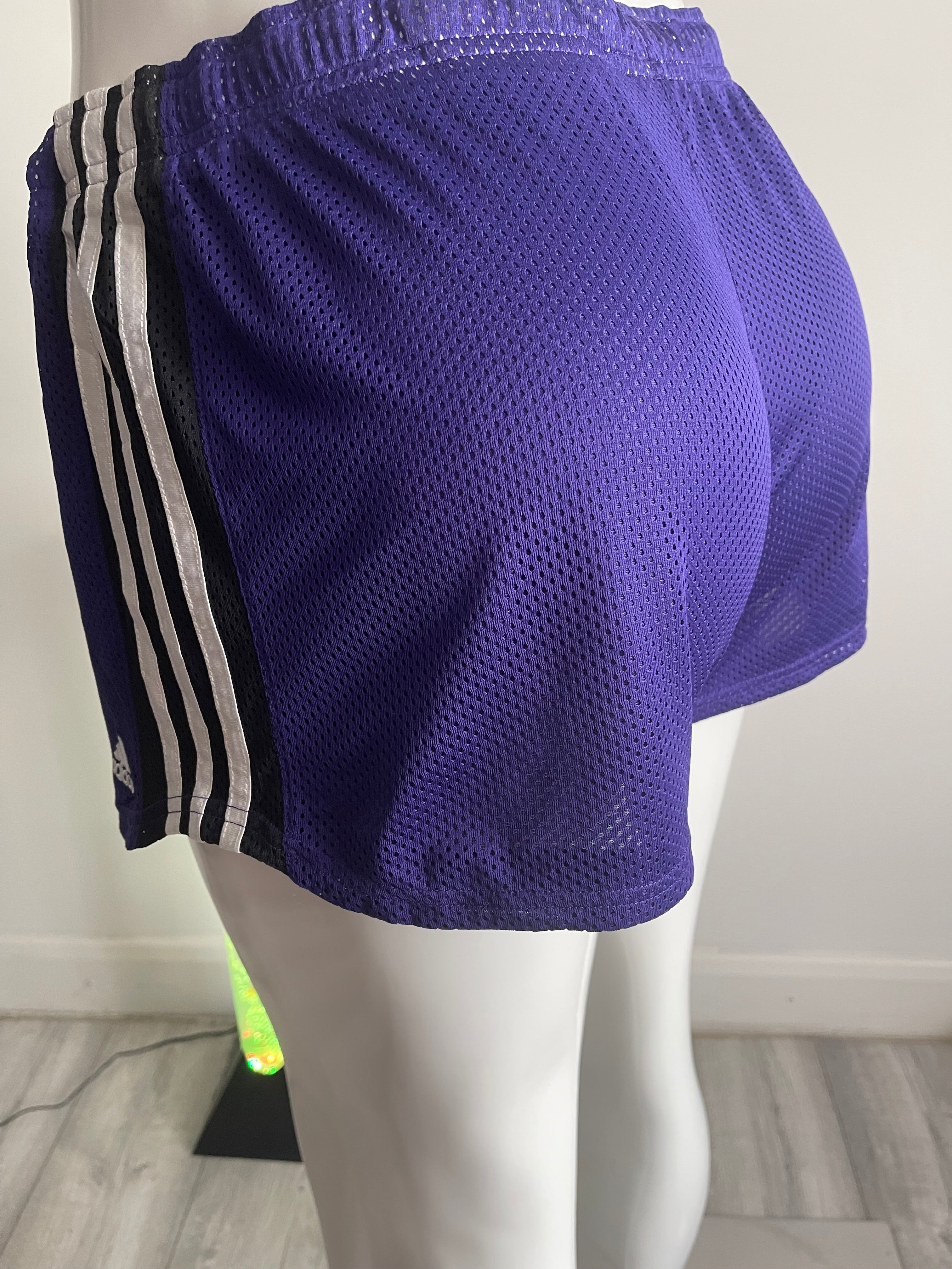 Adidas Women's Purple Mesh Shorts UK 12-14