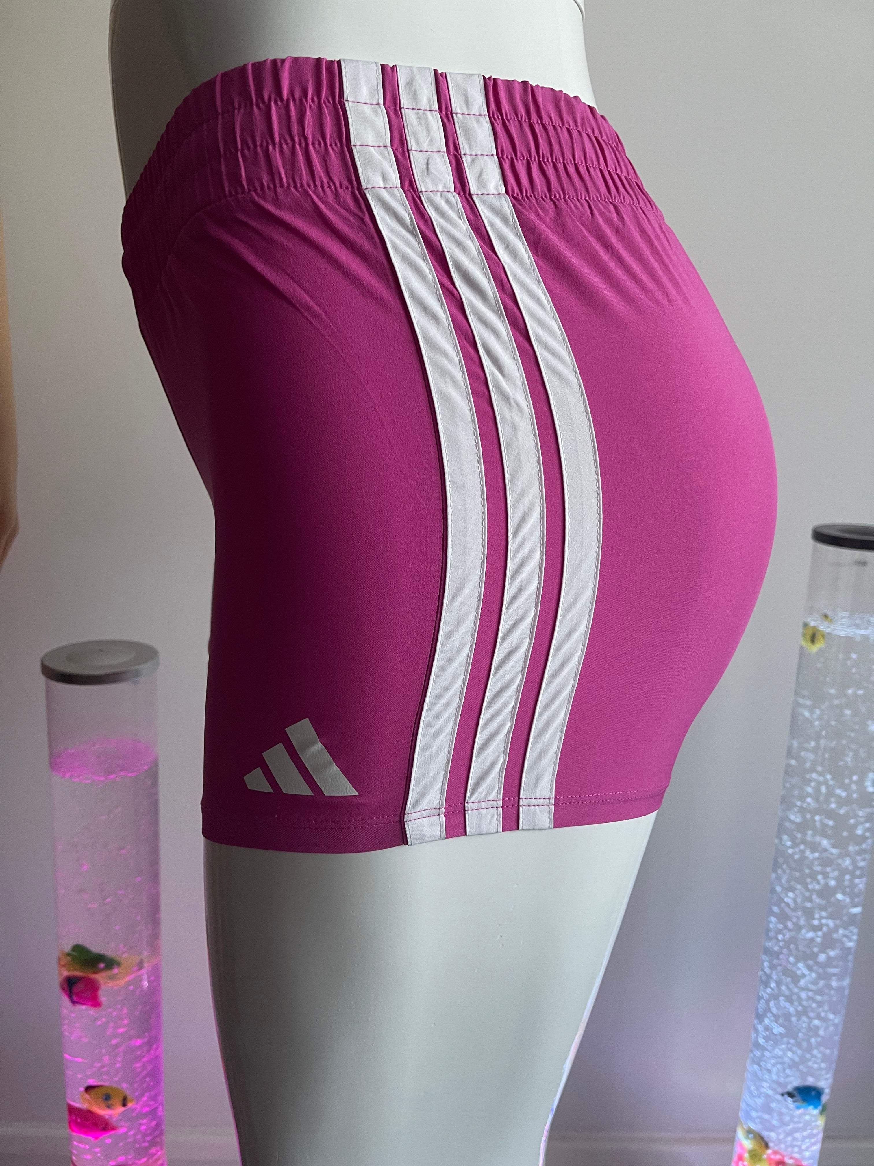 Adidas Women’s 3-Stripes Running Shorts Pink Size L US 14
