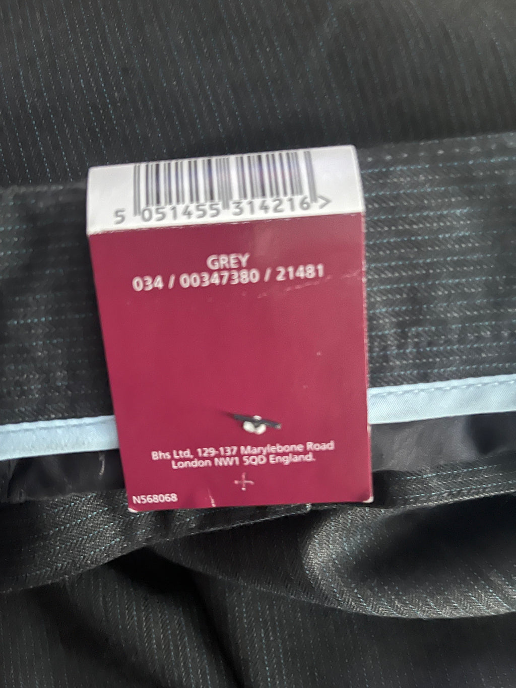 Bhs Contemporary Men's Grey Formal Trousers W38 L29 BNWT