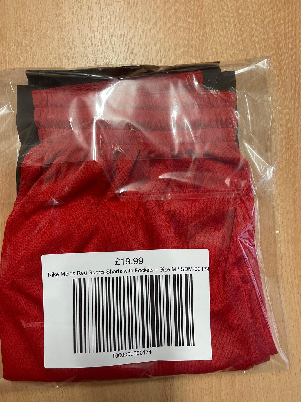 Nike Men's Red Sports Shorts with Pockets – Size M