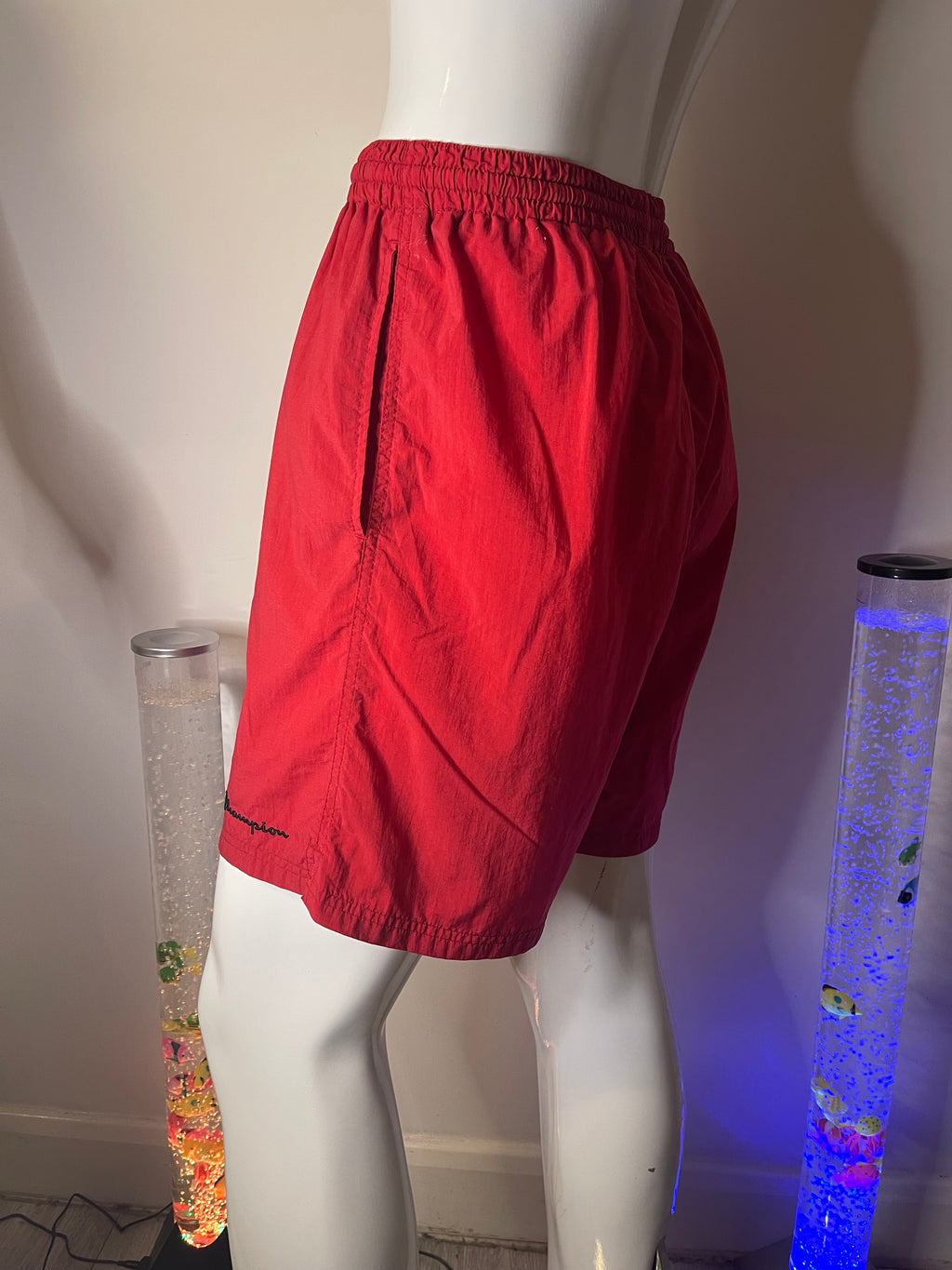 Champion Men's Red Shorts with Pockets – Size L