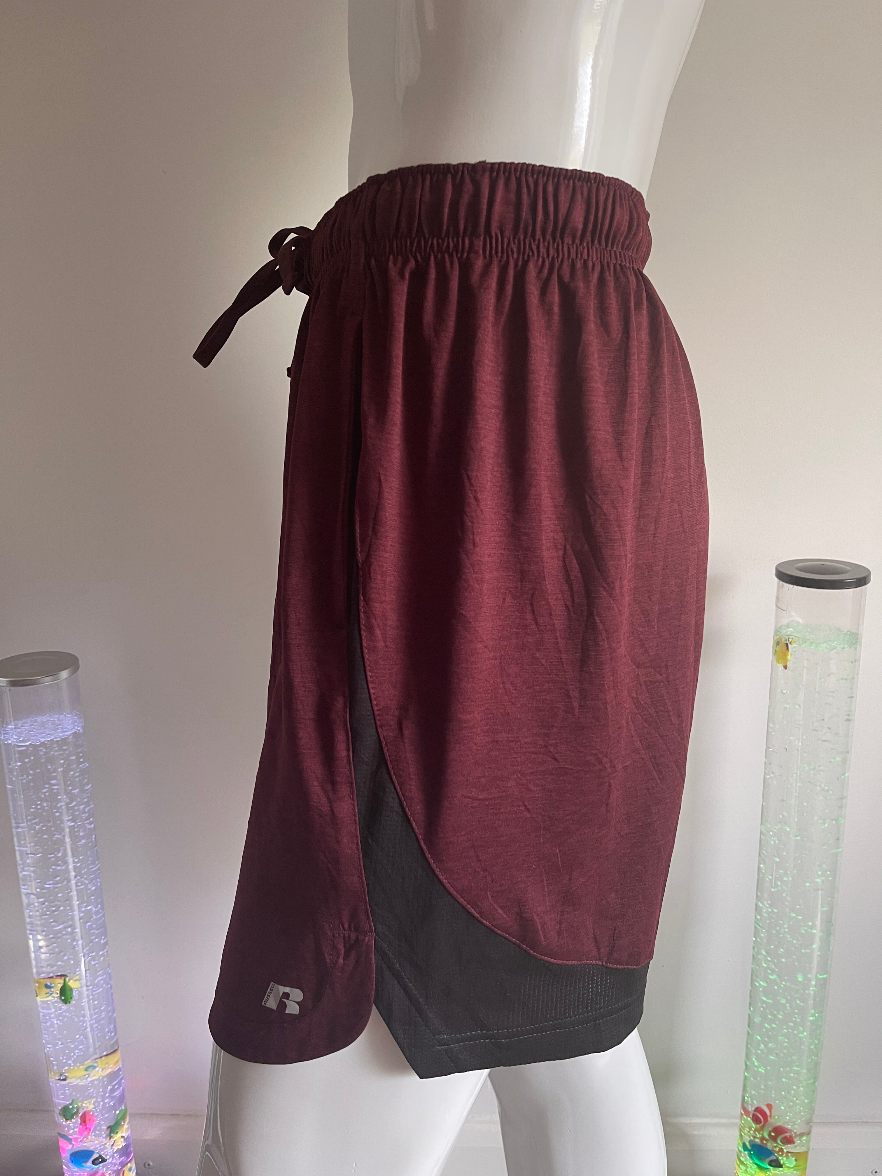 Russell Athletic FreshForce Men's Performance Shorts Burgundy Size L