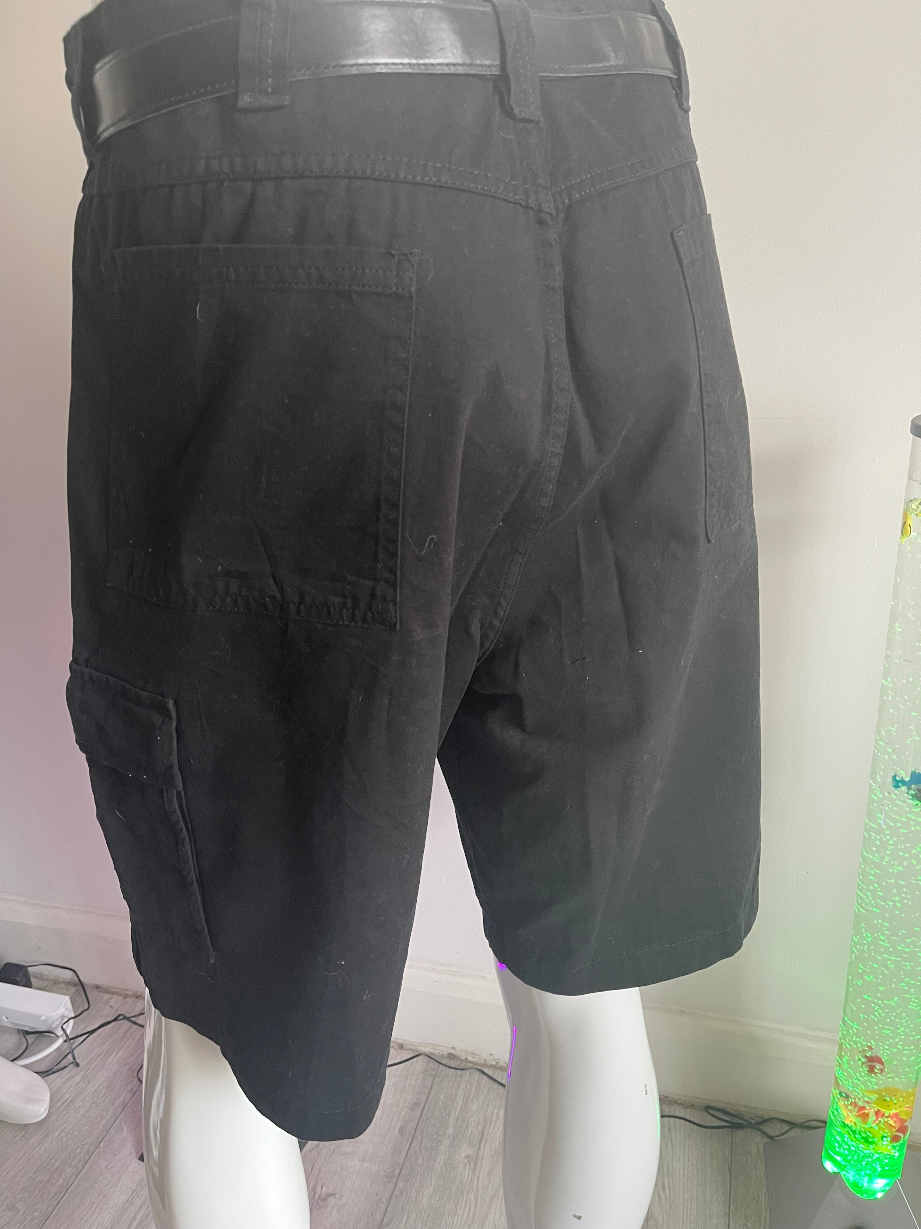 Wrangler Men's Black Cargo Shorts 100% Cotton – Size 38