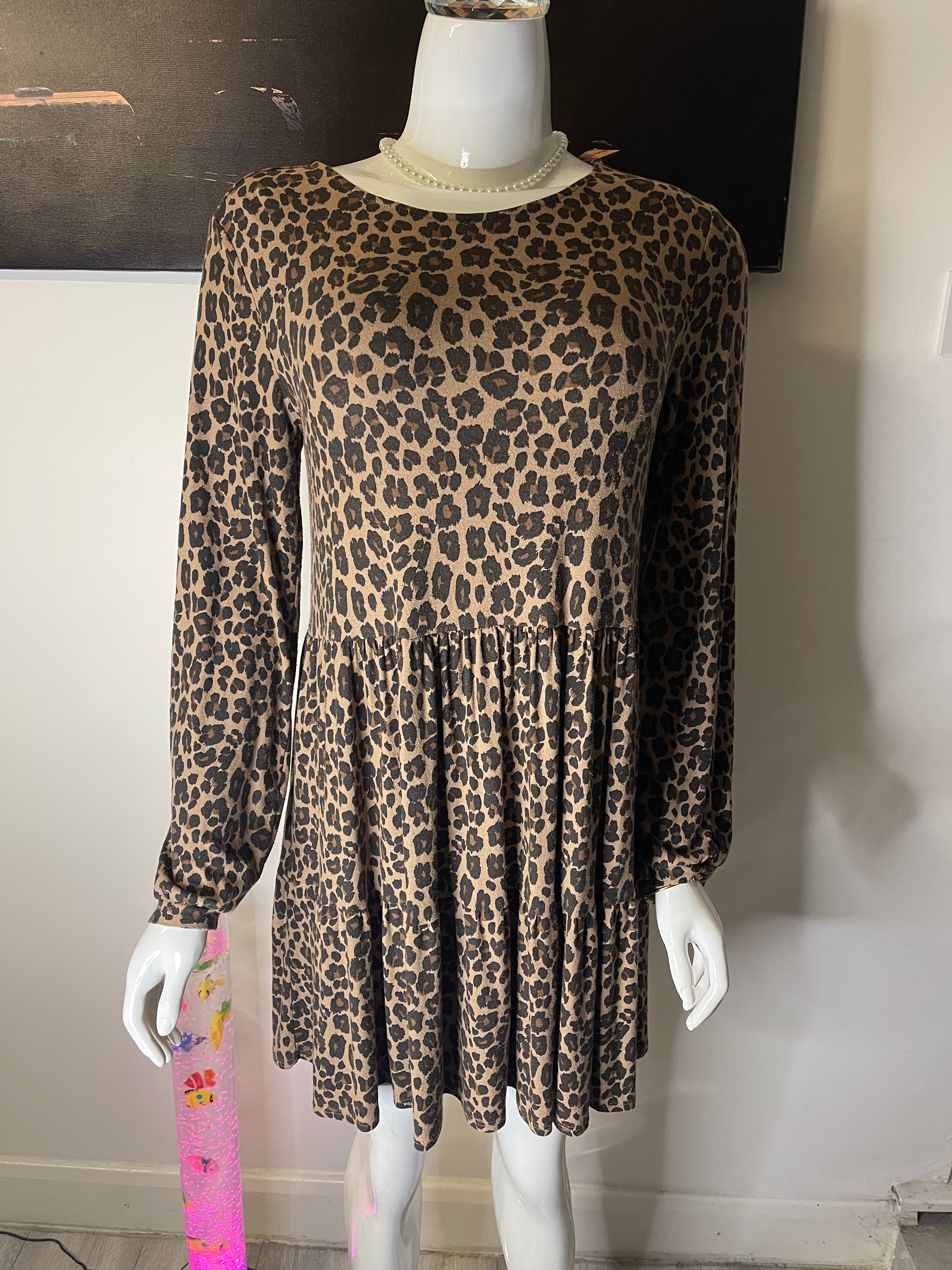 Next Leopard Print Smock Dress – Size S