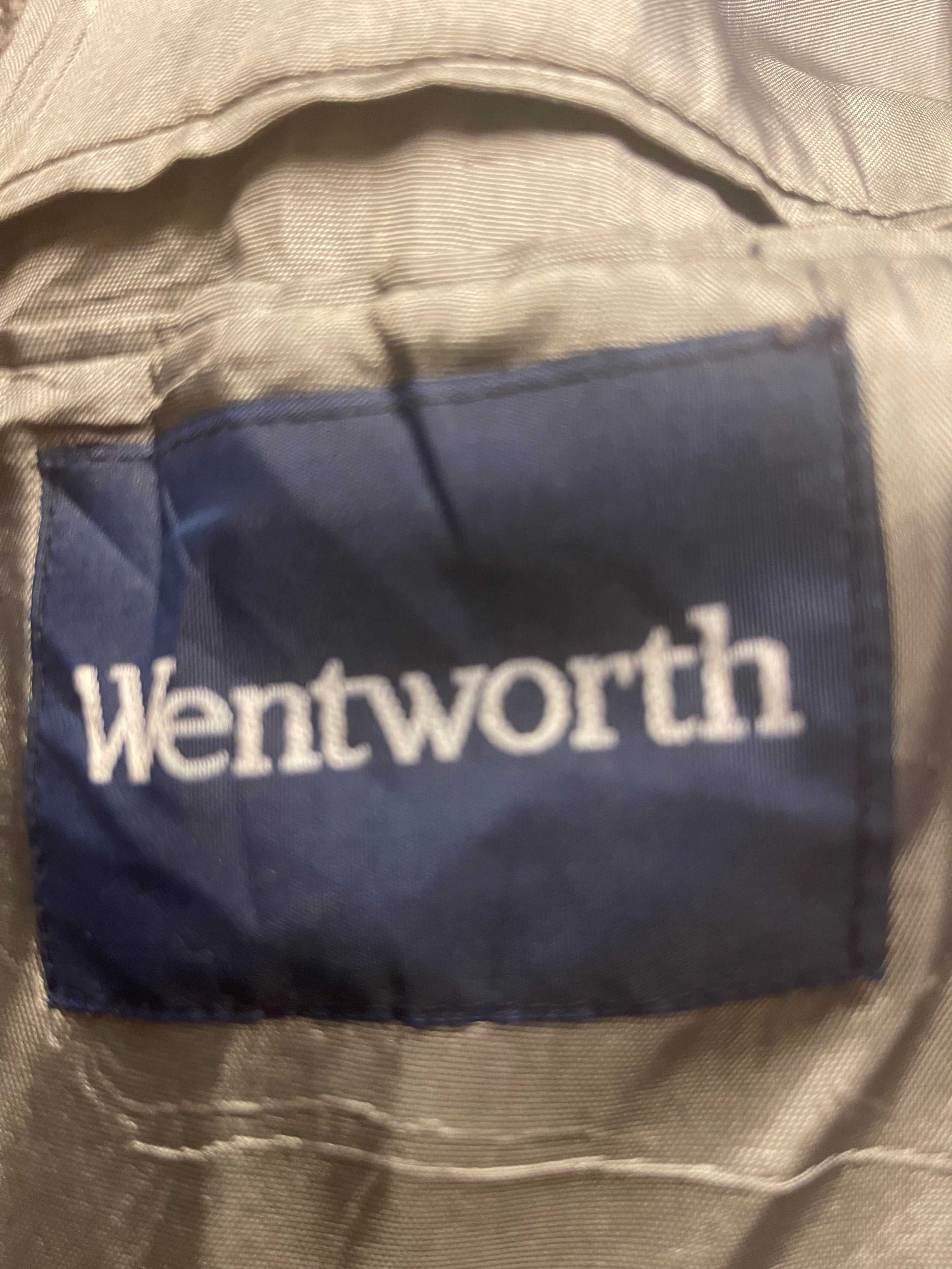 Wentworth Grey Herringbone Wool Blazer Size 42L Vintage Tailored Jacket