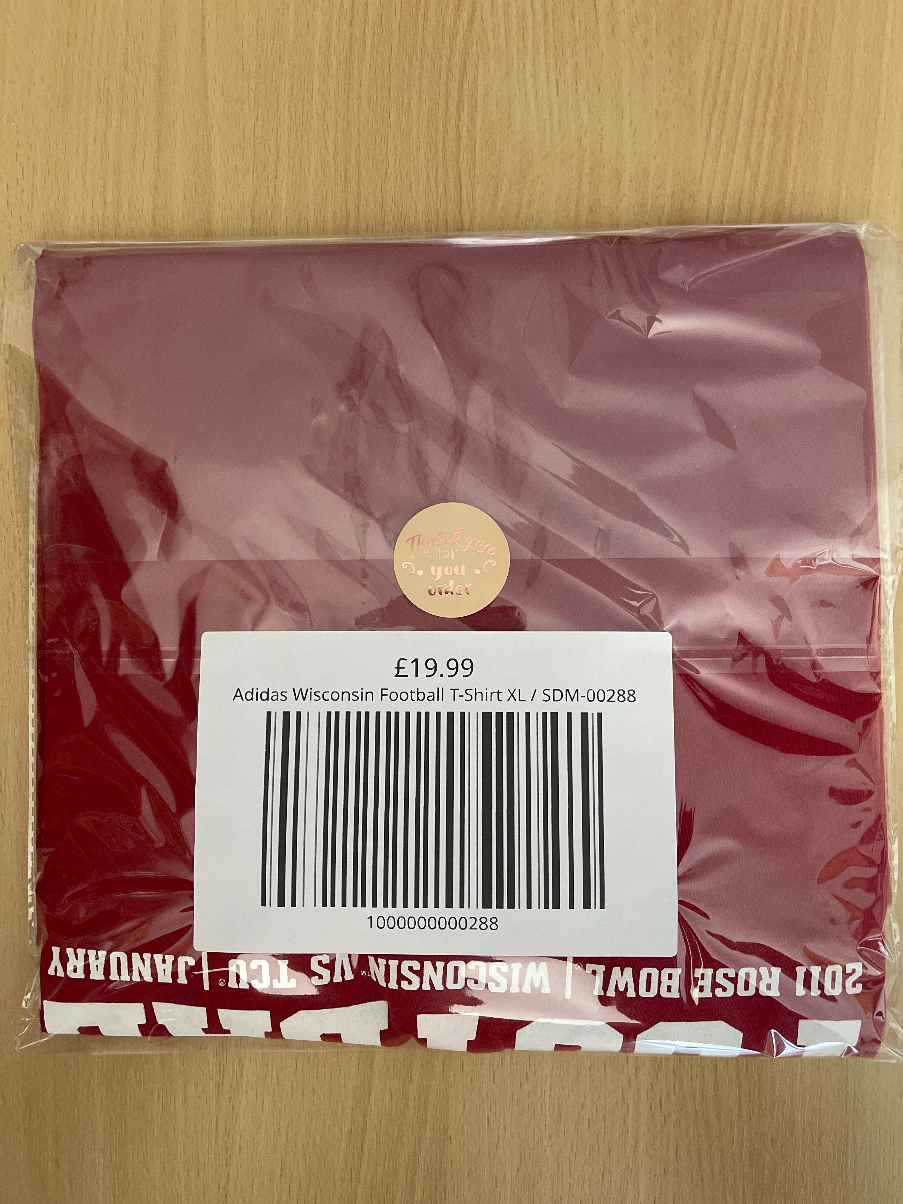 Adidas Wisconsin Football T-Shirt XL