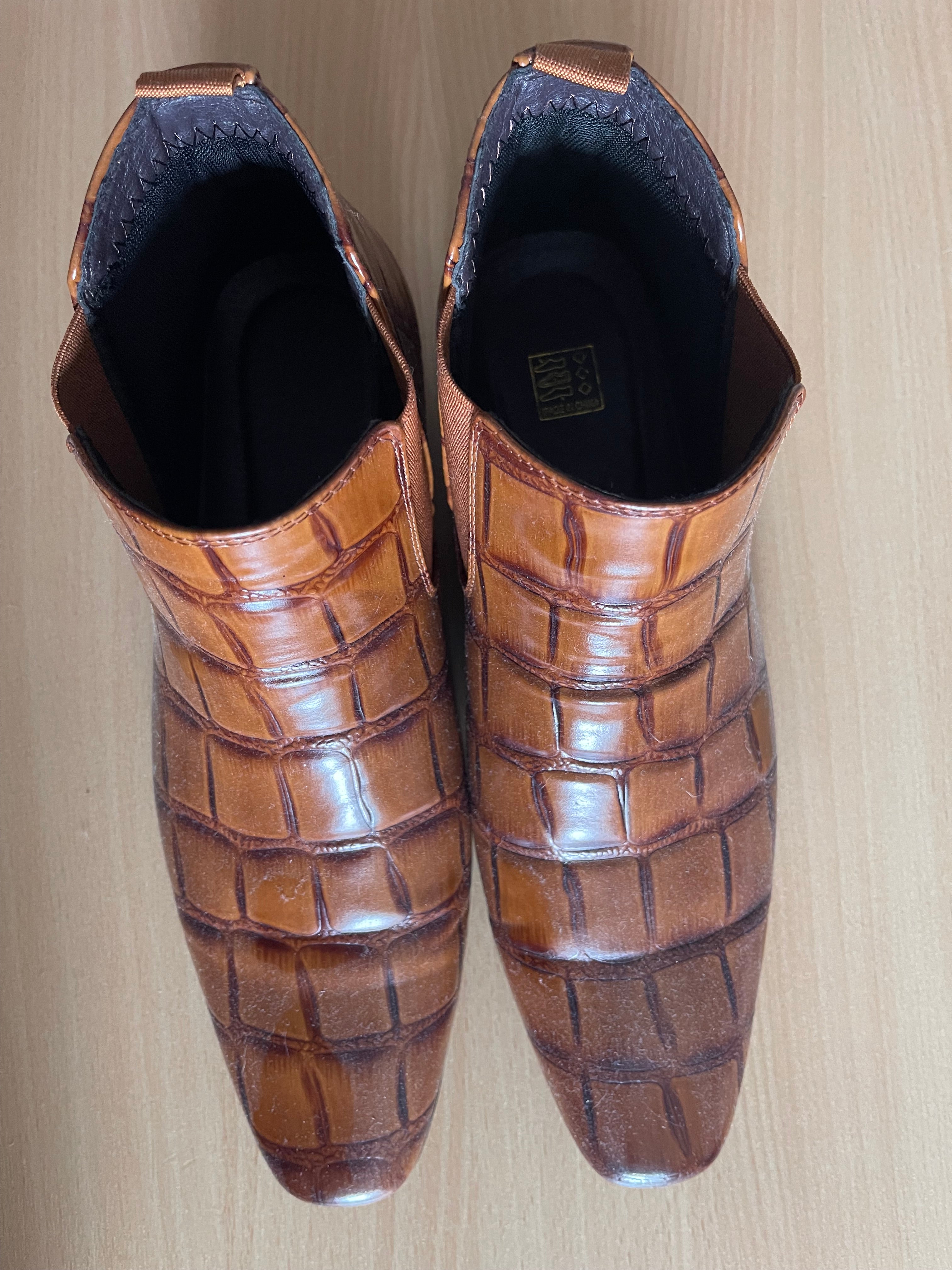 Men’s Brown Crocodile Boots UK 7