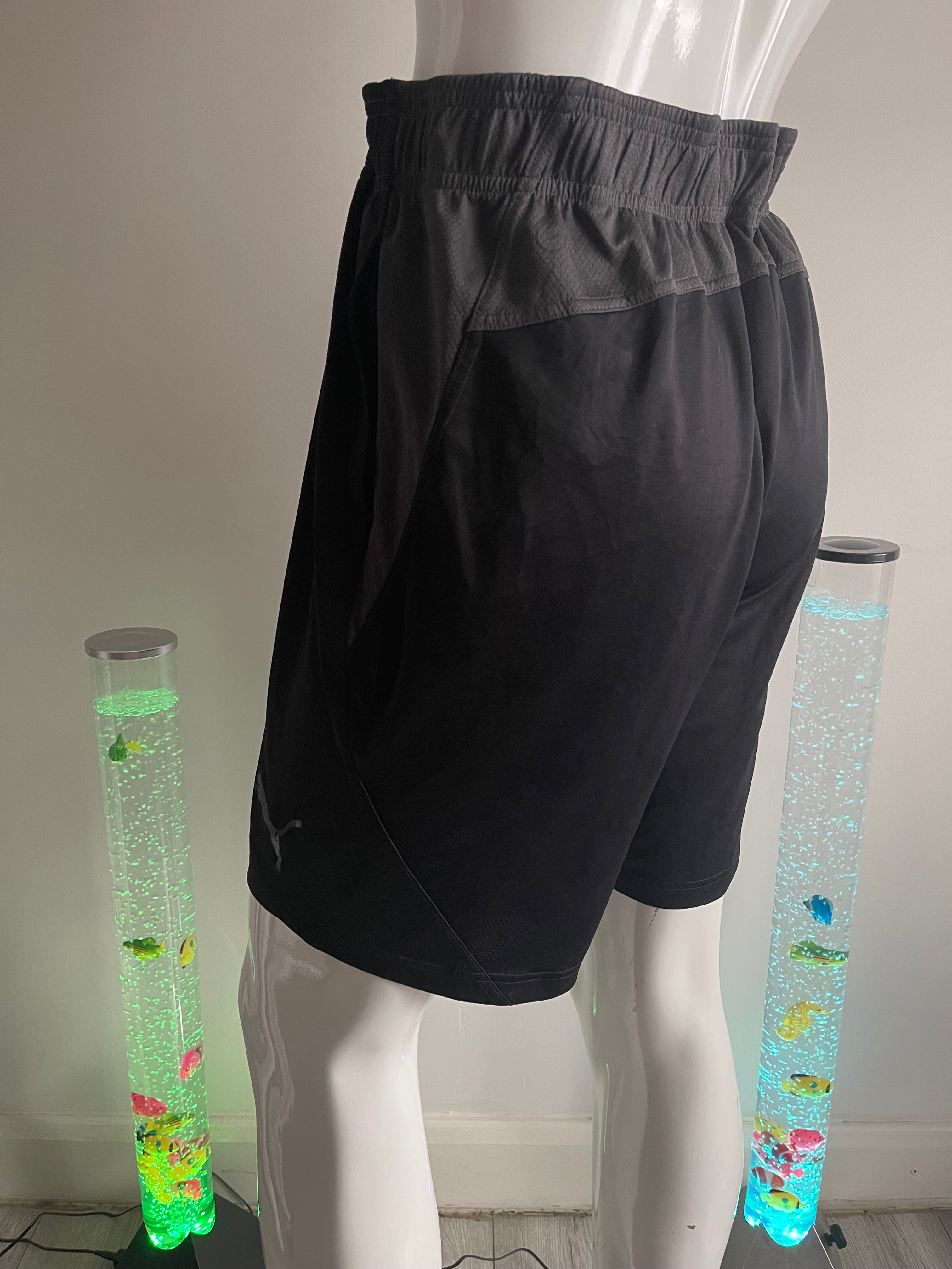 Puma Men's Black Sports Shorts with Pockets - Size XL