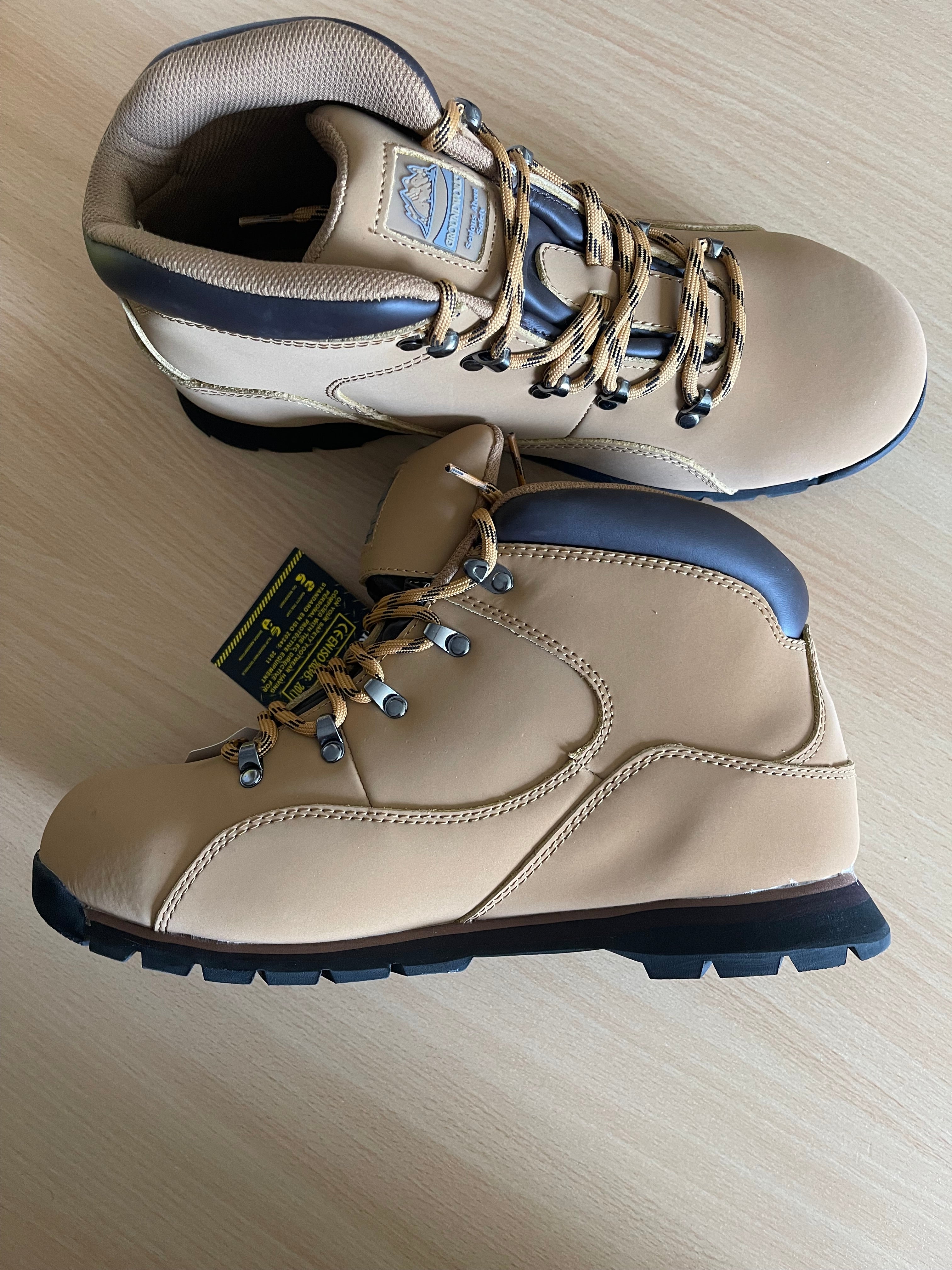 Groundwork Men’s Steel Toe Safety Work Boots – Genuine Leather – UK 10 – New