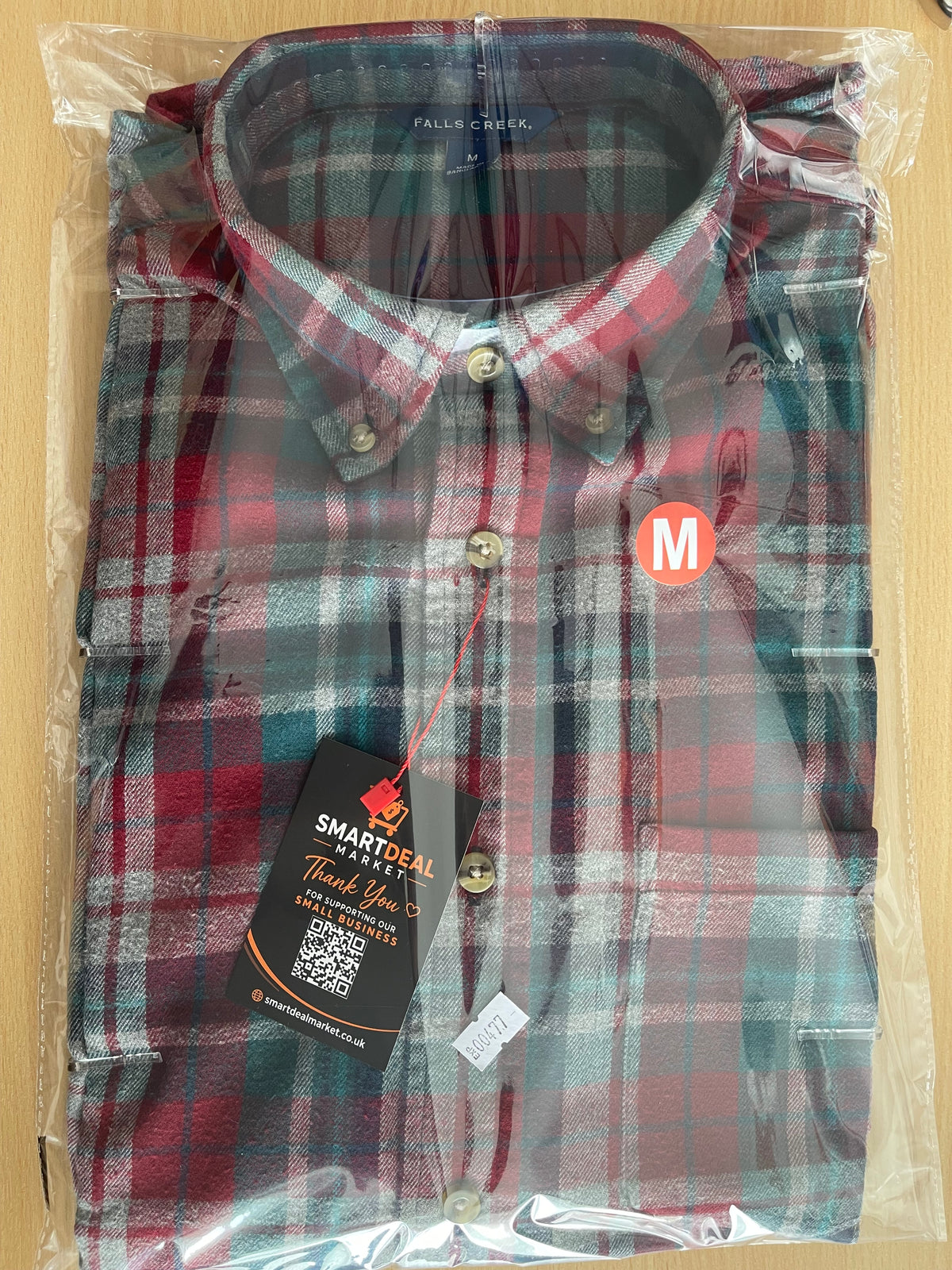 Falls Creek Men’s Flannel Check Shirt Size M