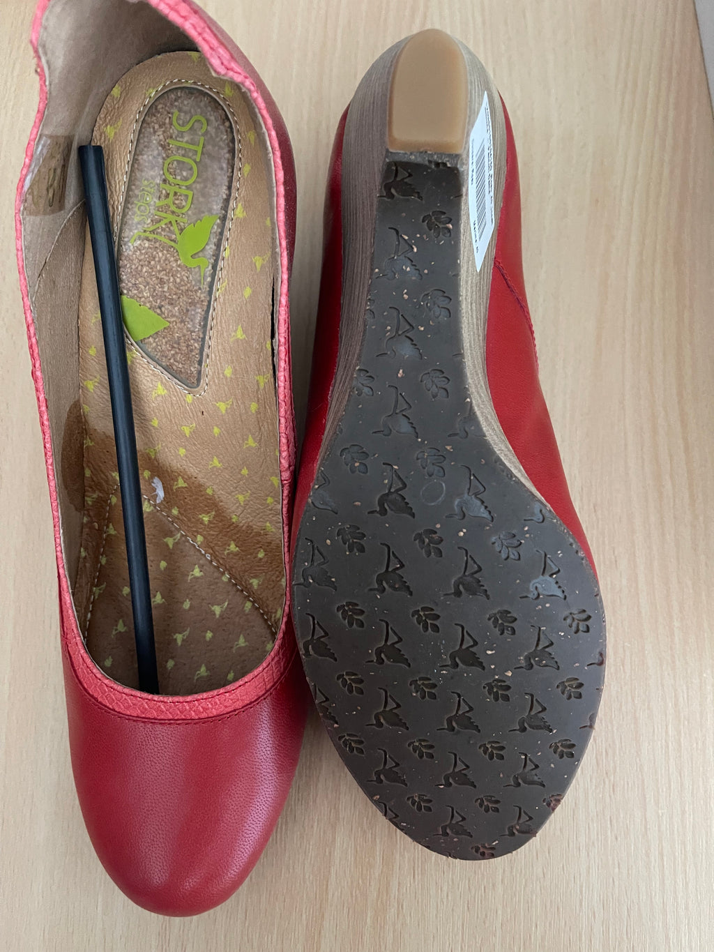 Stork Steps Red Wedge Heels – UK 7 / EU 40