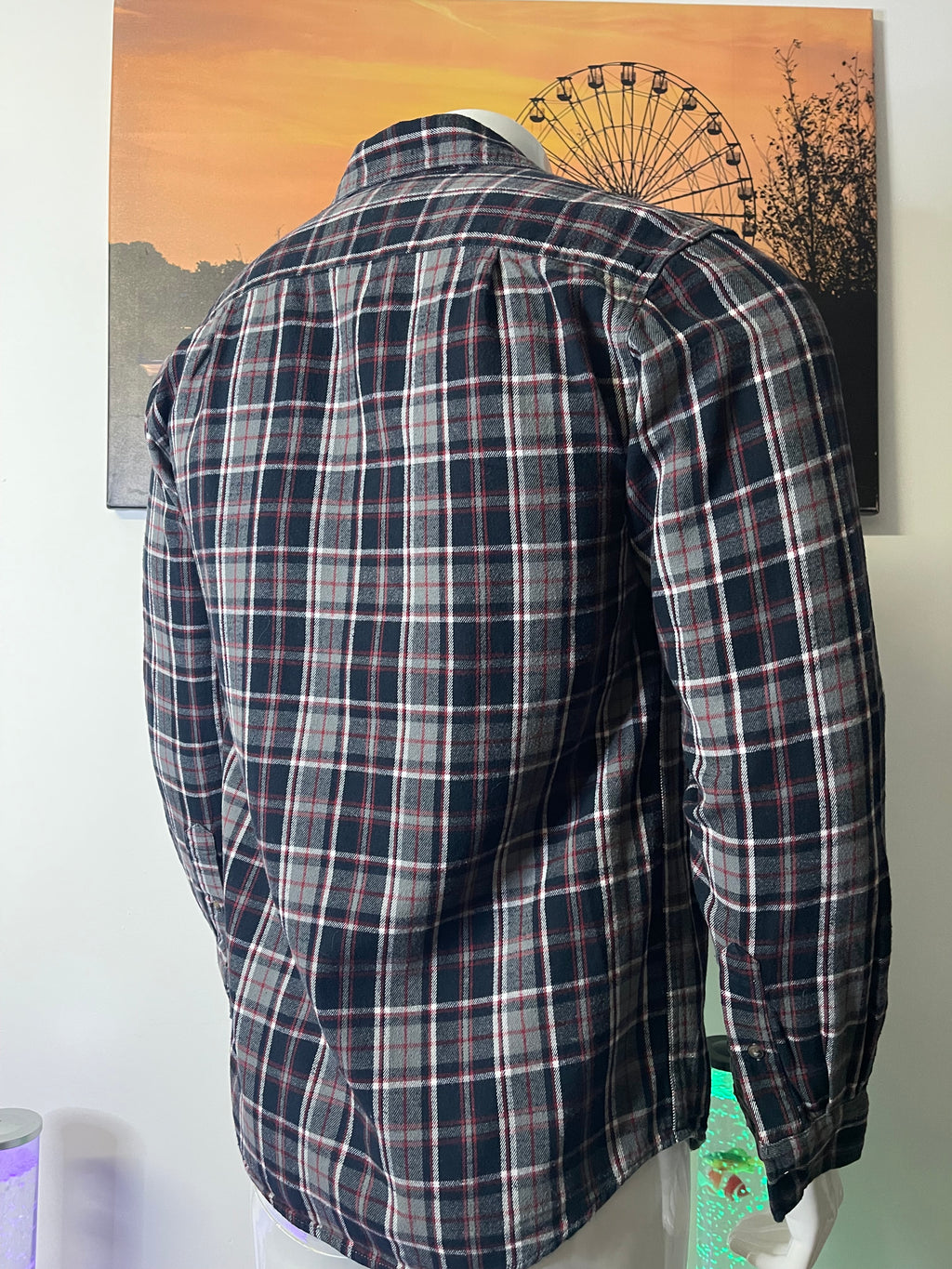 Blue Mountain Men’s Checked Long Sleeve Shirt Size S