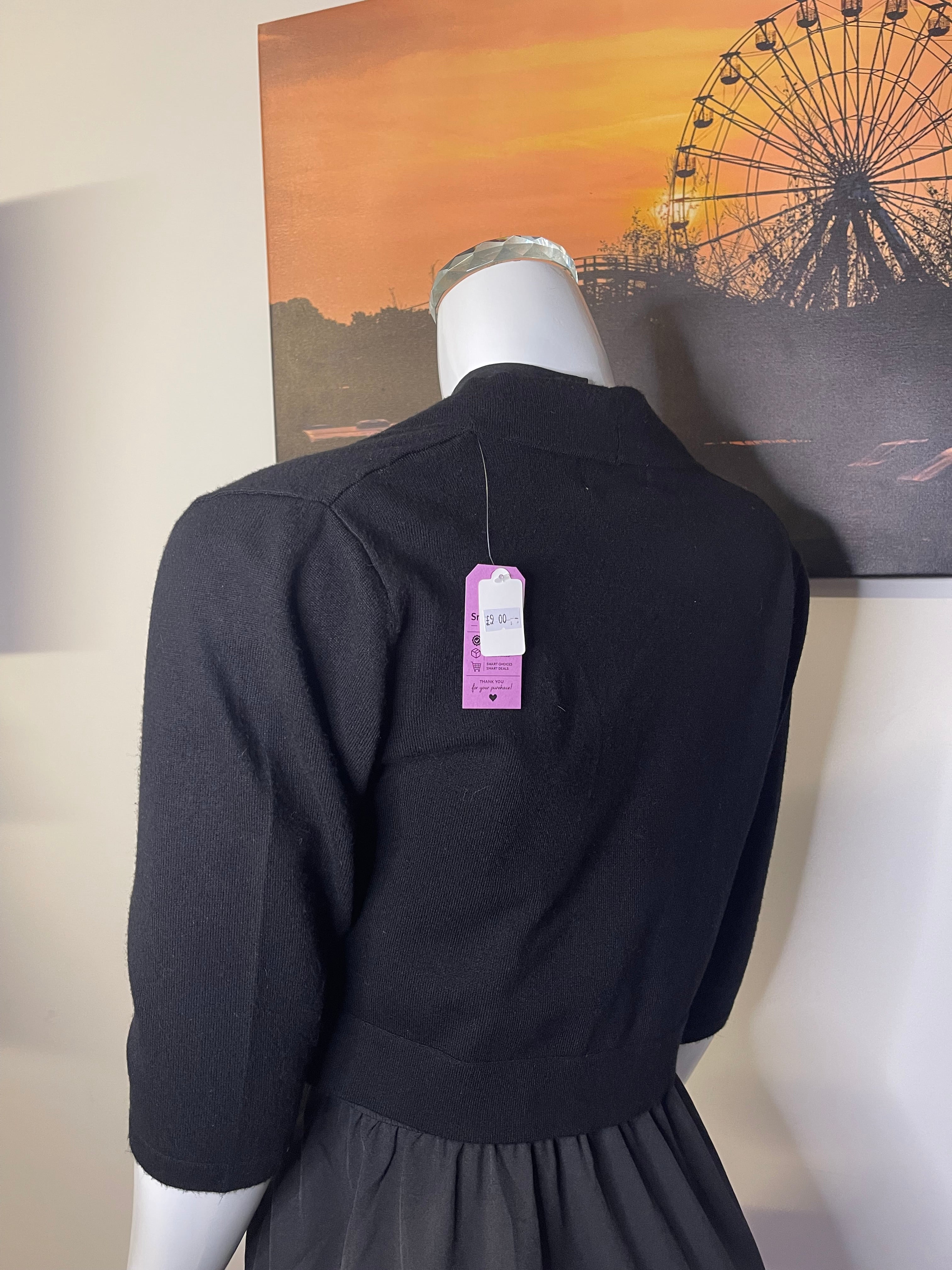 Gerard Black Cropped Bolero Cardigan – Size L