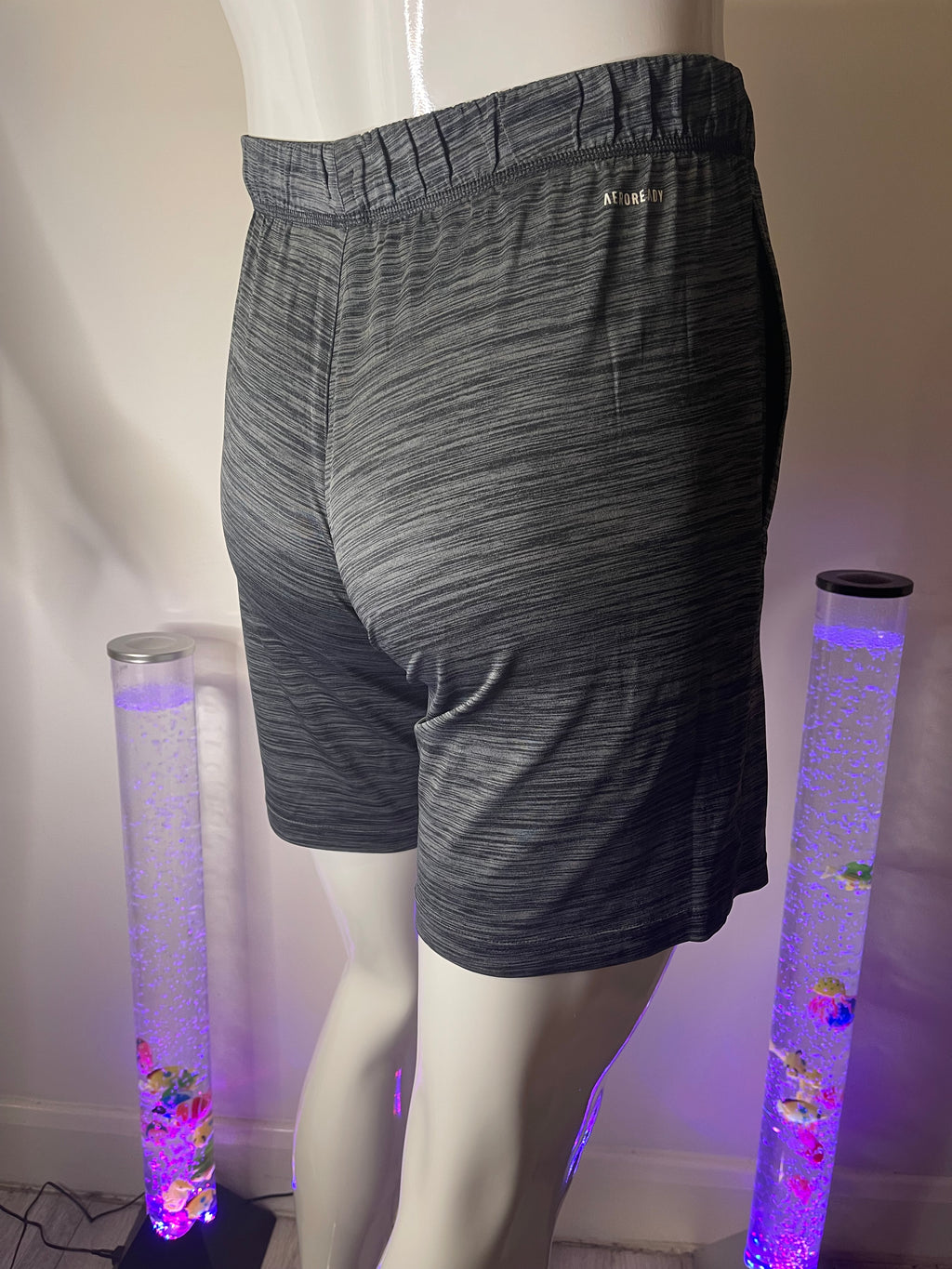Adidas Men's Grey Sports Shorts with Pockets – Size S